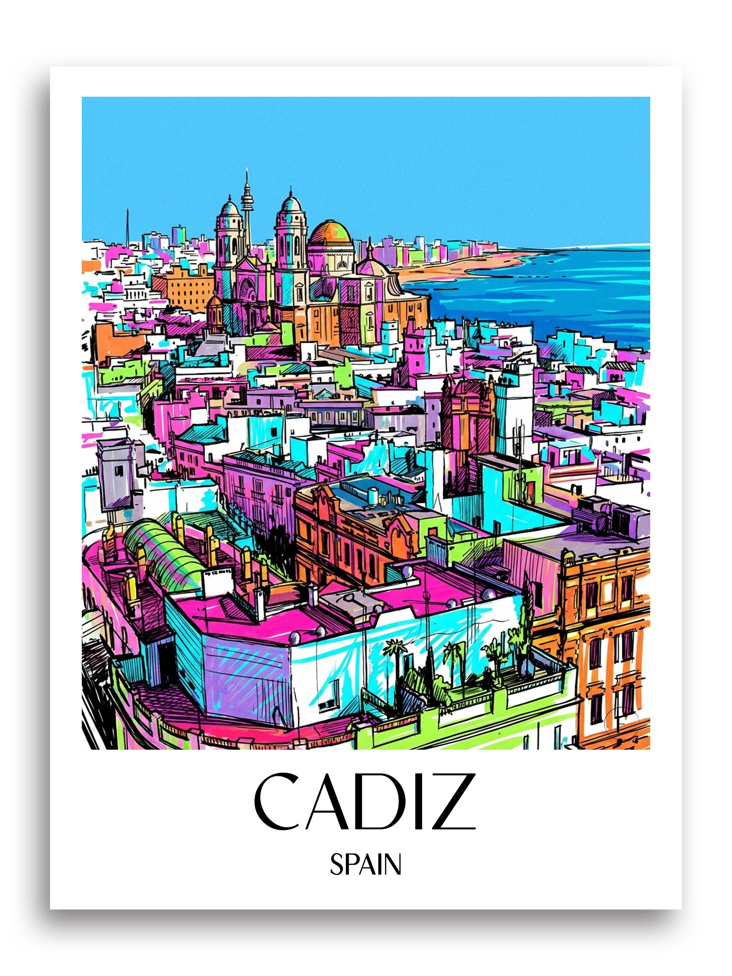 Cádiz Poster - Spanien - Spanien und Spanien Kunstdruck - Tag Graffiti von A4 bis A1 - favplace