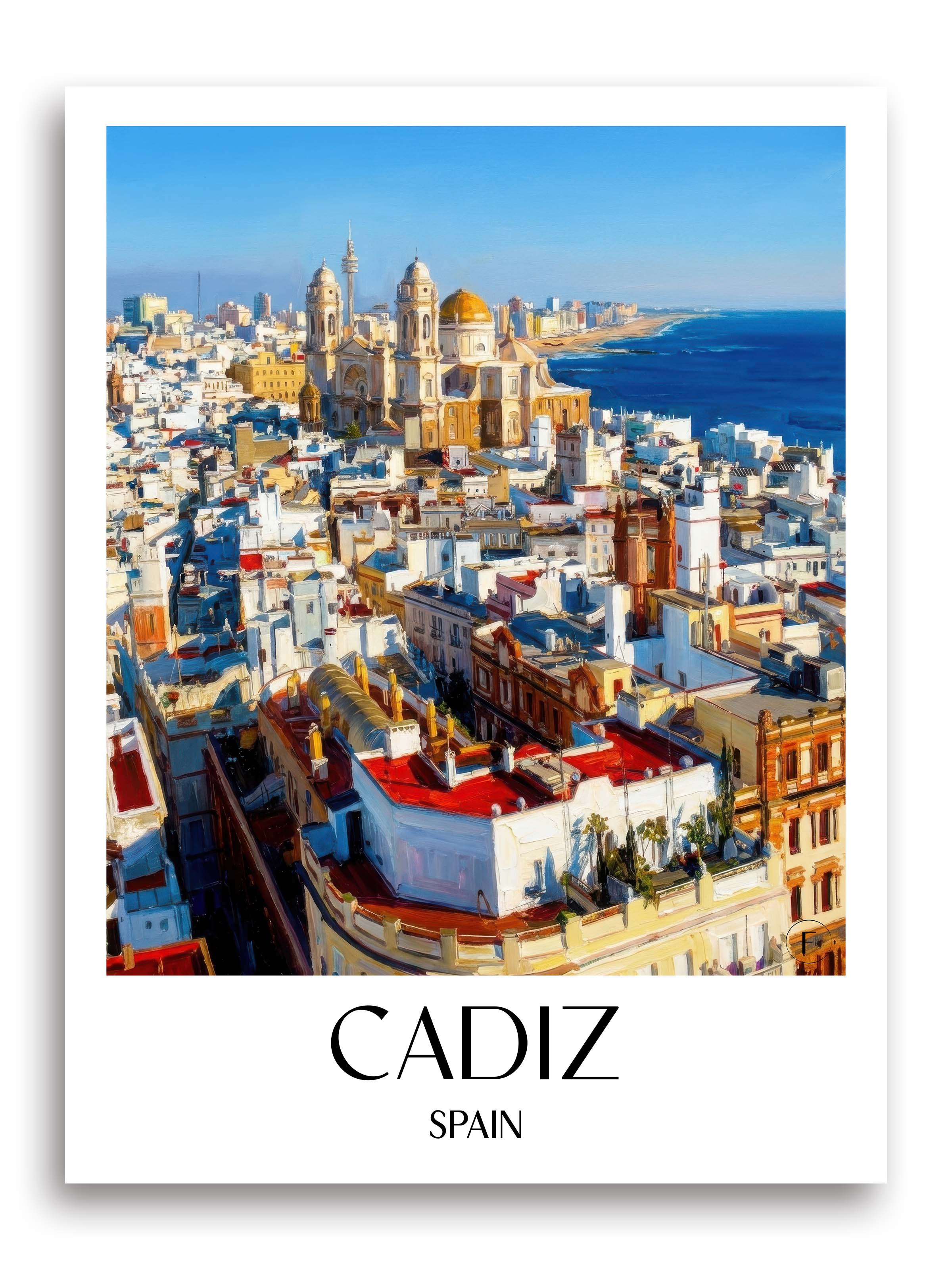 Cádiz Poster - Spanien - Spanien und Spanien Kunstdruck - Ölgemälde von A4 bis A1 - favplace