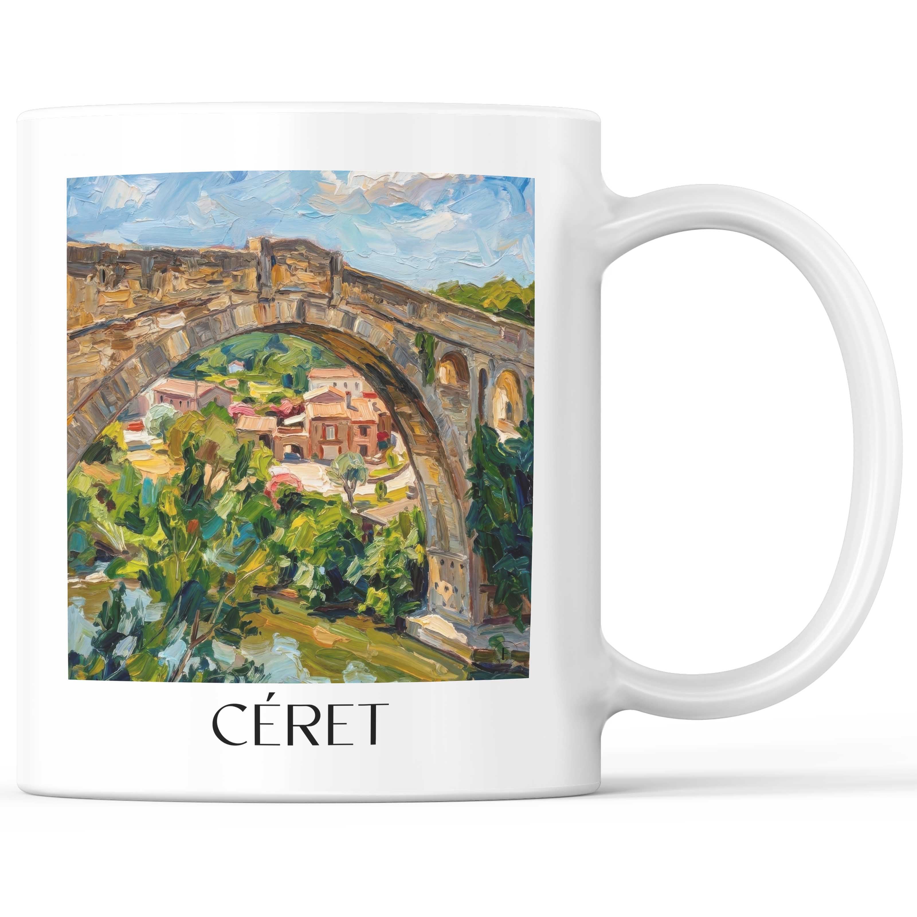 Céret Kaffeebecher - Vallespir - Frankreich Becher - Kaffeetasse im Ölgemälde Stil - favplace