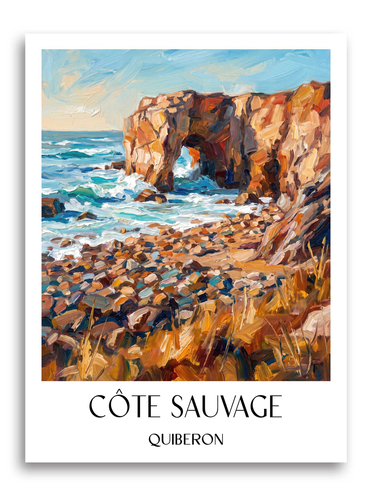 Côte Sauvage Poster - Quiberon - Frankreich Kunstdruck - Ölgemälde von A4 bis A1 - favplace