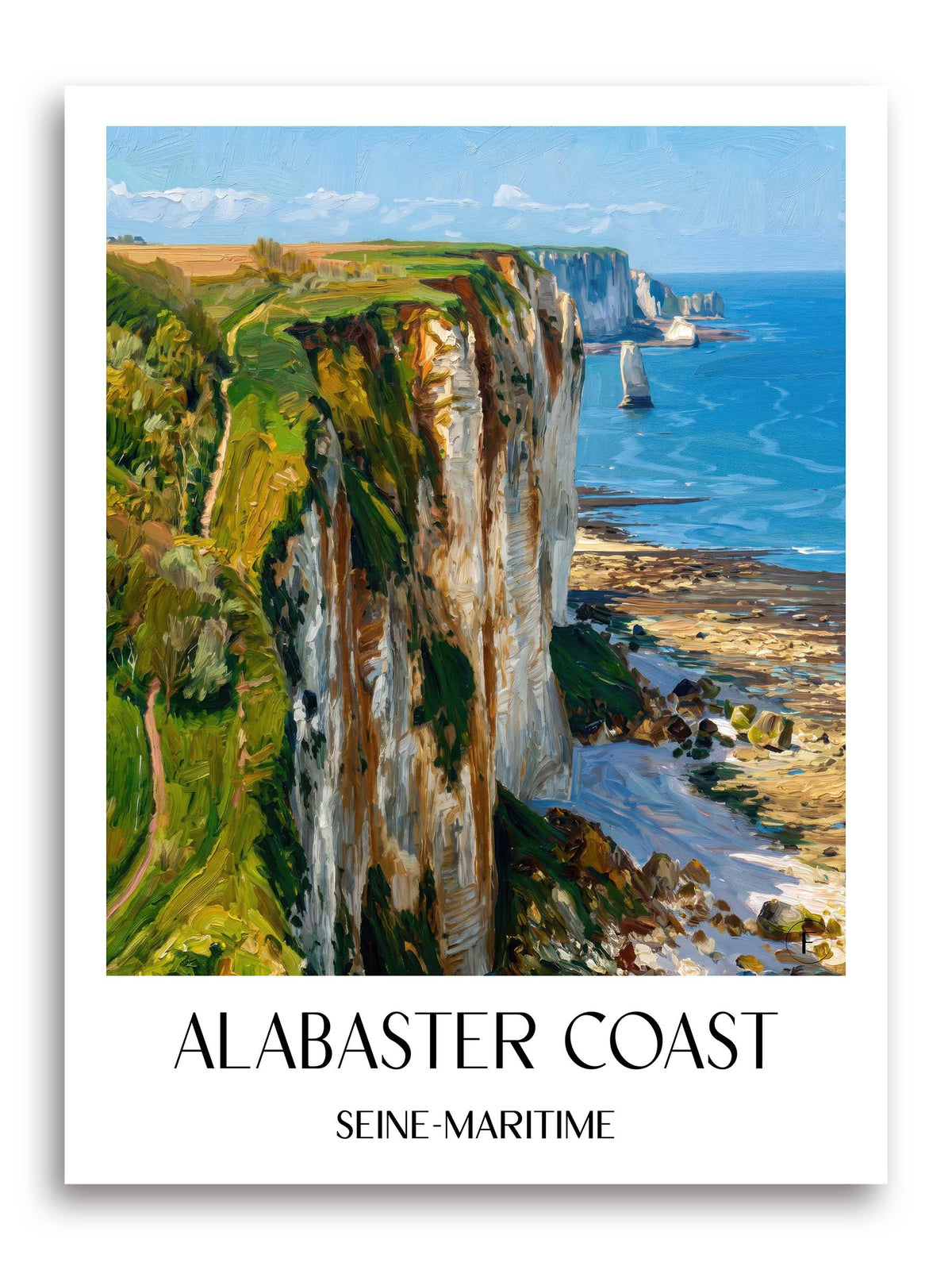 Côte d'Albâtre Poster - Seine-Maritime - Frankreich Kunstdruck - Ölgemälde von A4 bis A1 - favplace