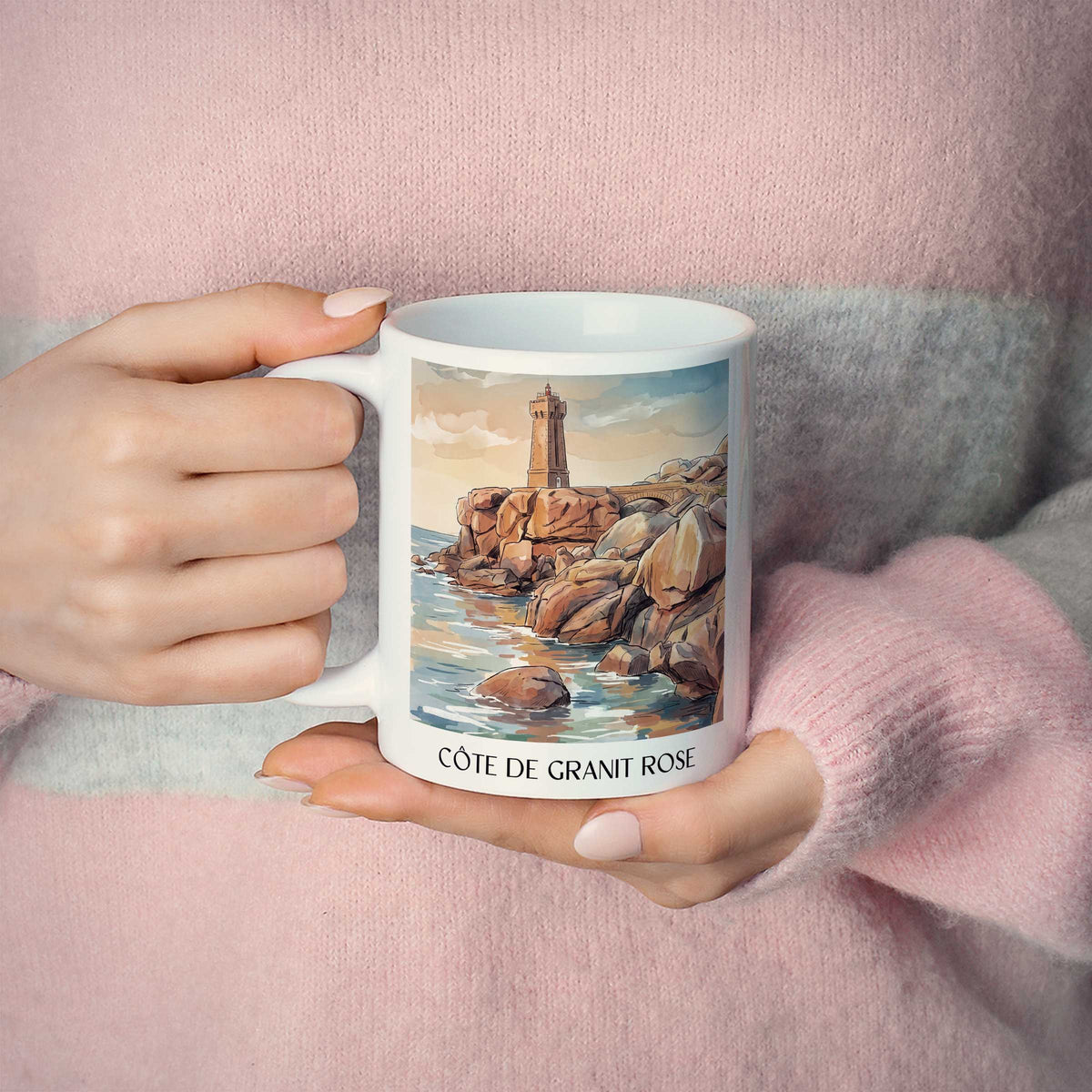 côte-de-granit-rose-côtes-d'armor-frankreich-kaffeebecher-aquarell