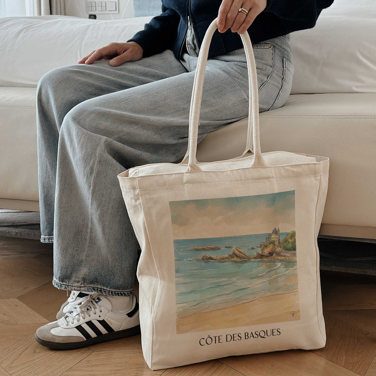 côte-des-basques-biarritz-frankreich-einkaufstasche-aquarell