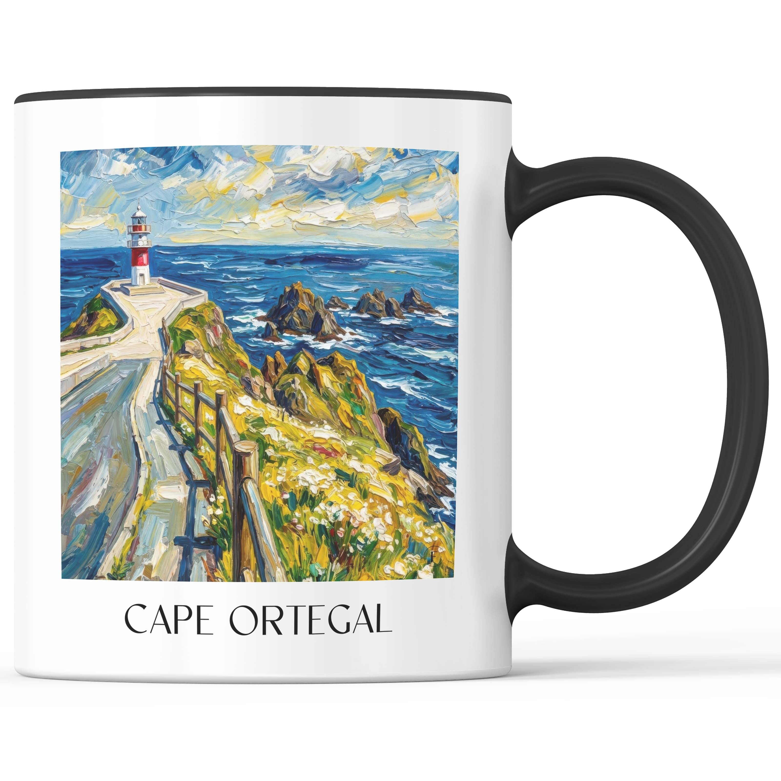 Cabo Ortegal Kaffeebecher - Spanien - Spanien Becher - Kaffeetasse im Ölgemälde Stil - favplace