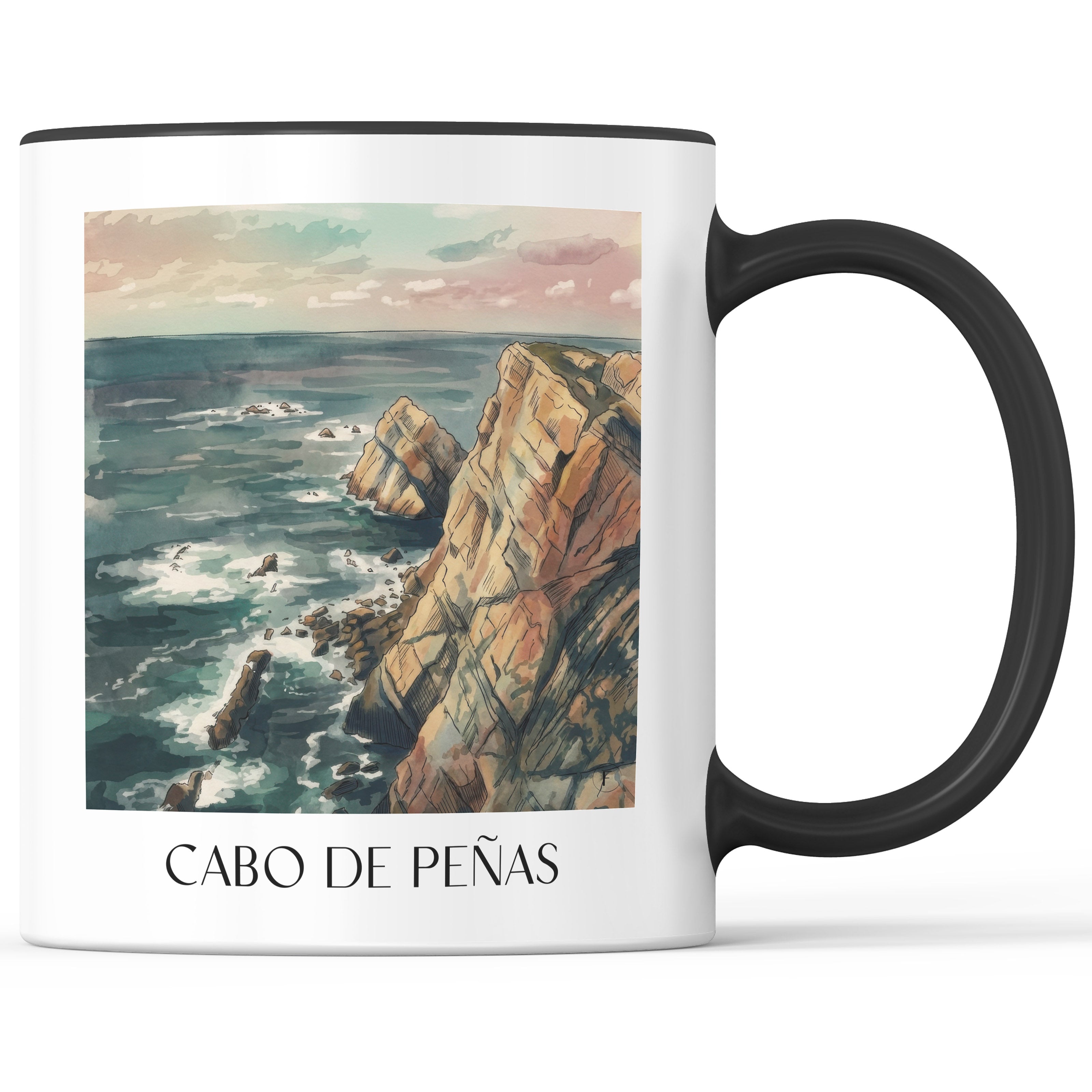 cabo-de-peñas-spanien-spanien-kaffeebecher-aquarell