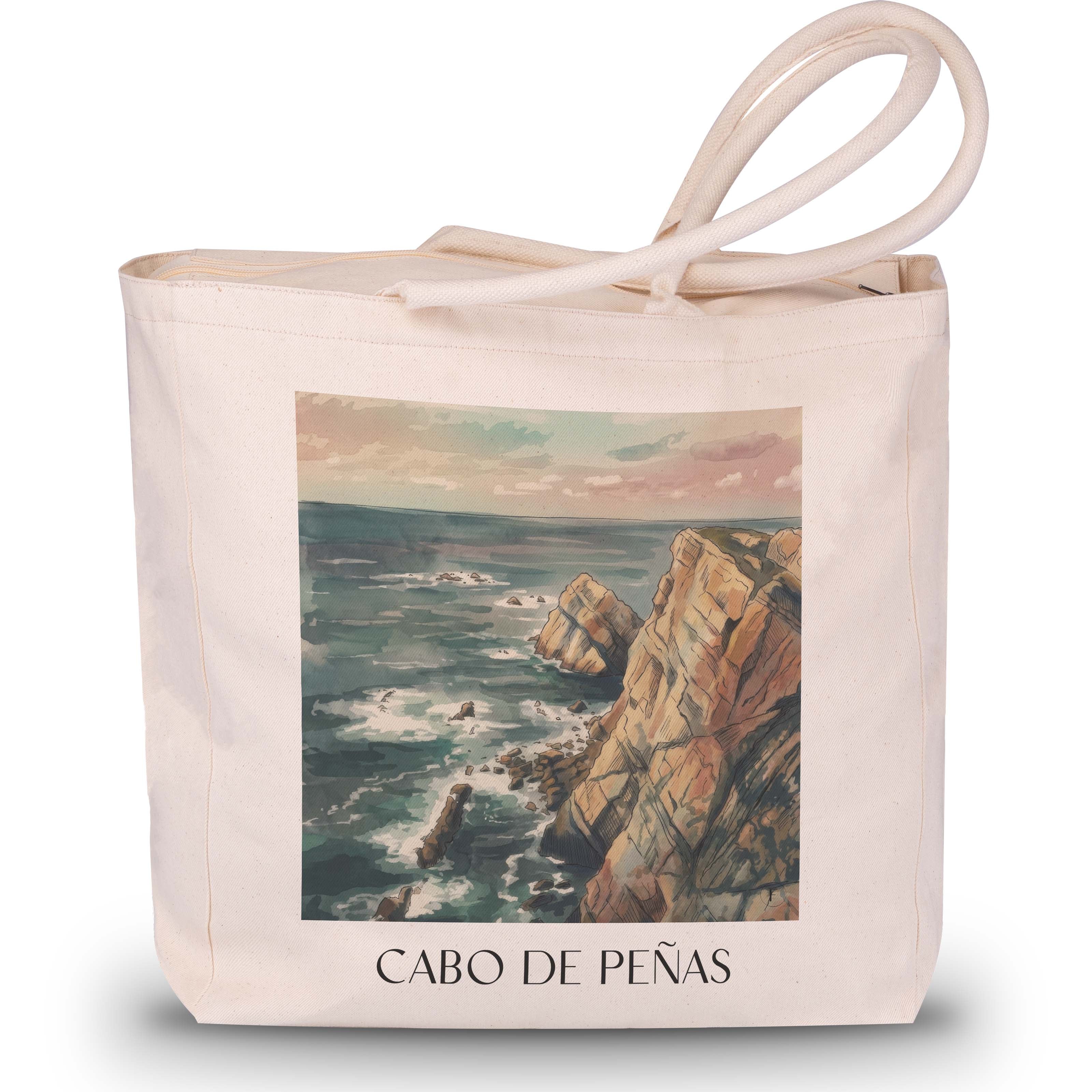 cabo-de-peñas-spanien-spanien-einkaufstasche-aquarell