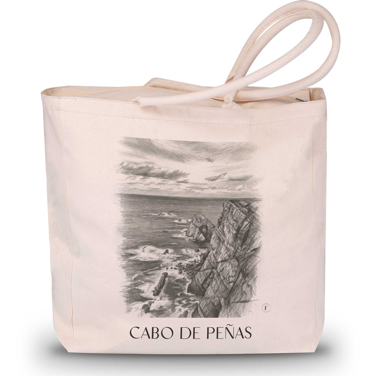 Cabo de Peñas Shopping Tasche - Spanien - Spanien Tote Bag - Einkaufstasche im Zeichnung Stil - favplace