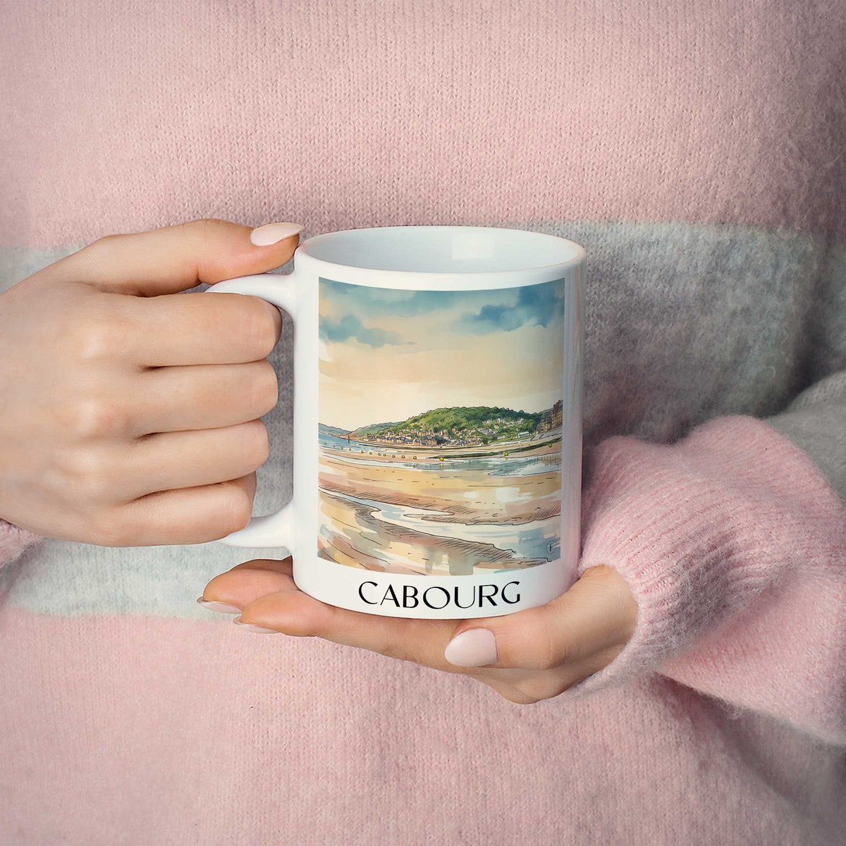 cabourg-côte-fleurie-frankreich-kaffeebecher-aquarell