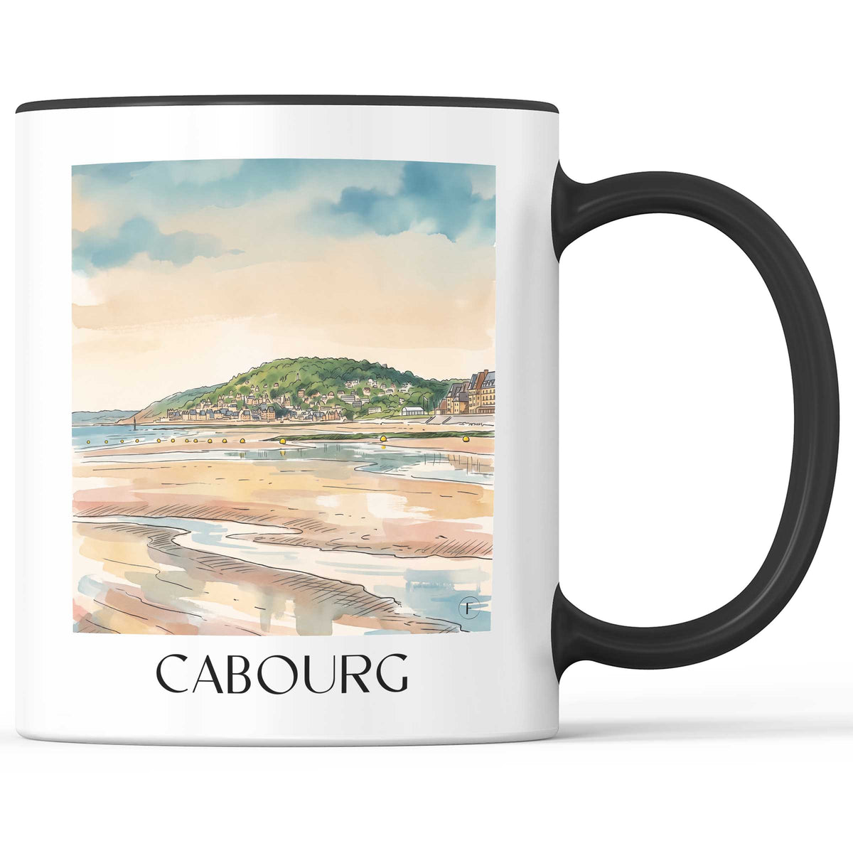 cabourg-côte-fleurie-frankreich-kaffeebecher-aquarell