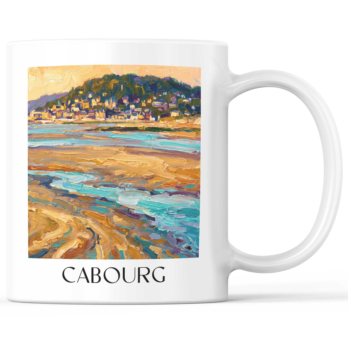 Cabourg Kaffeebecher - Côte Fleurie - Frankreich Becher - Kaffeetasse im Ölgemälde Stil - favplace