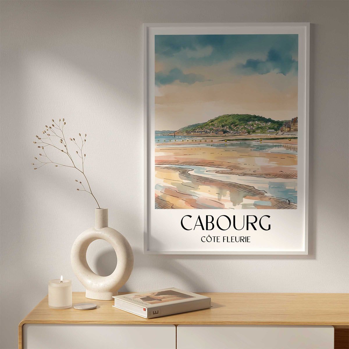 cabourg-côte-fleurie-frankreich-poster-aquarell