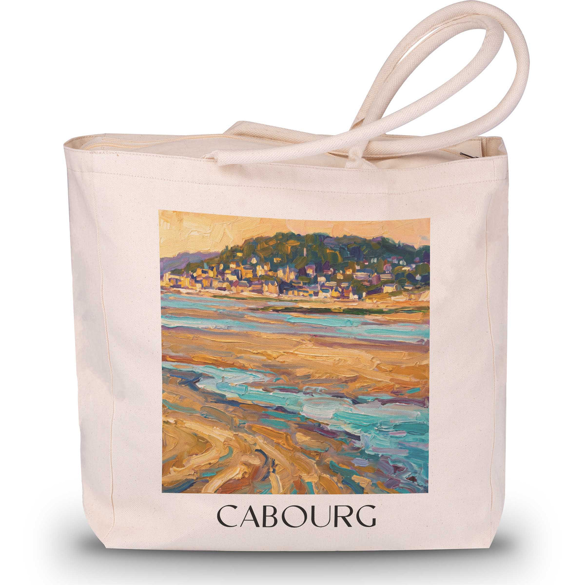 Cabourg Shopping Tasche - Côte Fleurie - Frankreich Tote Bag - Einkaufstasche im Ölgemälde Stil - favplace