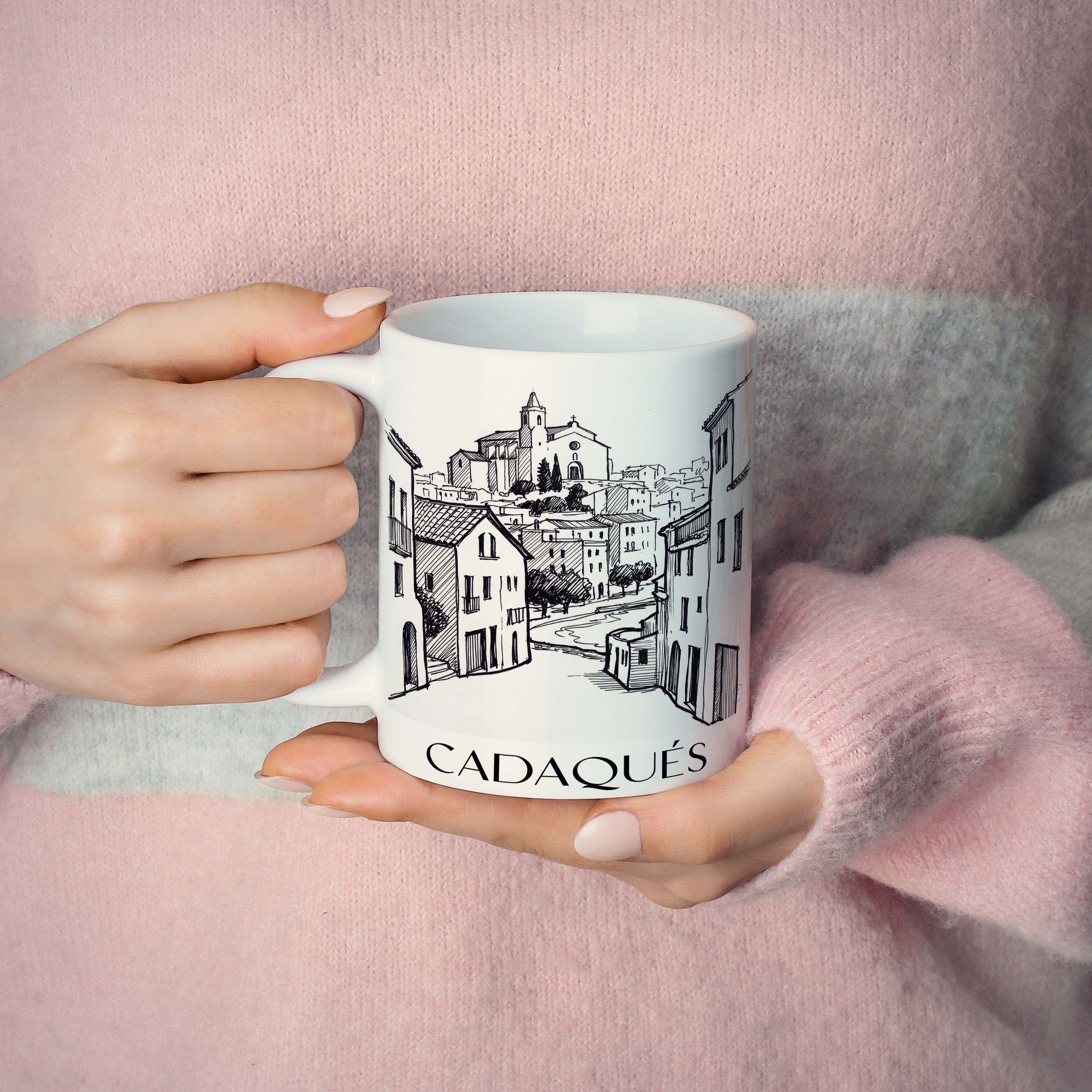 cadaqués-spanien-spanien-kaffeebecher-skizze