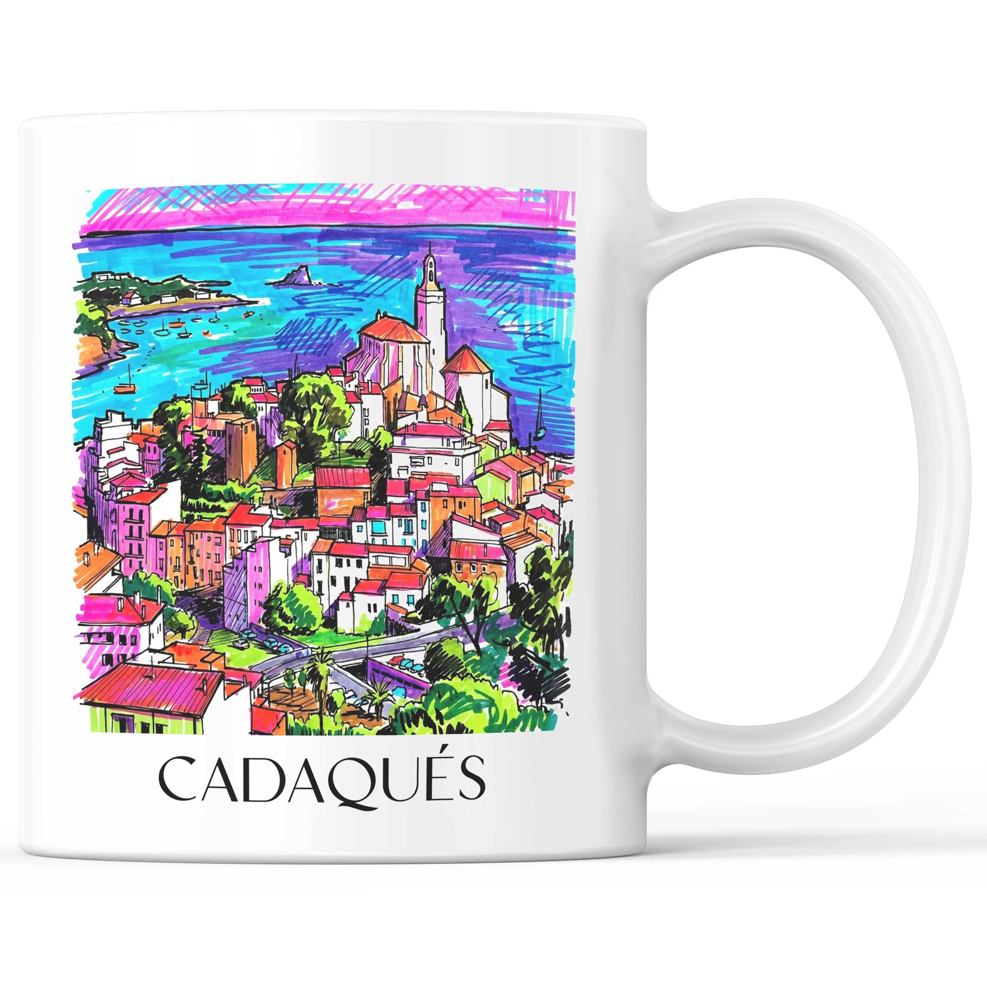 Cadaqués Kaffeebecher - Spanien - Spanien Becher - Kaffeetasse im Tag Graffiti Stil - favplace