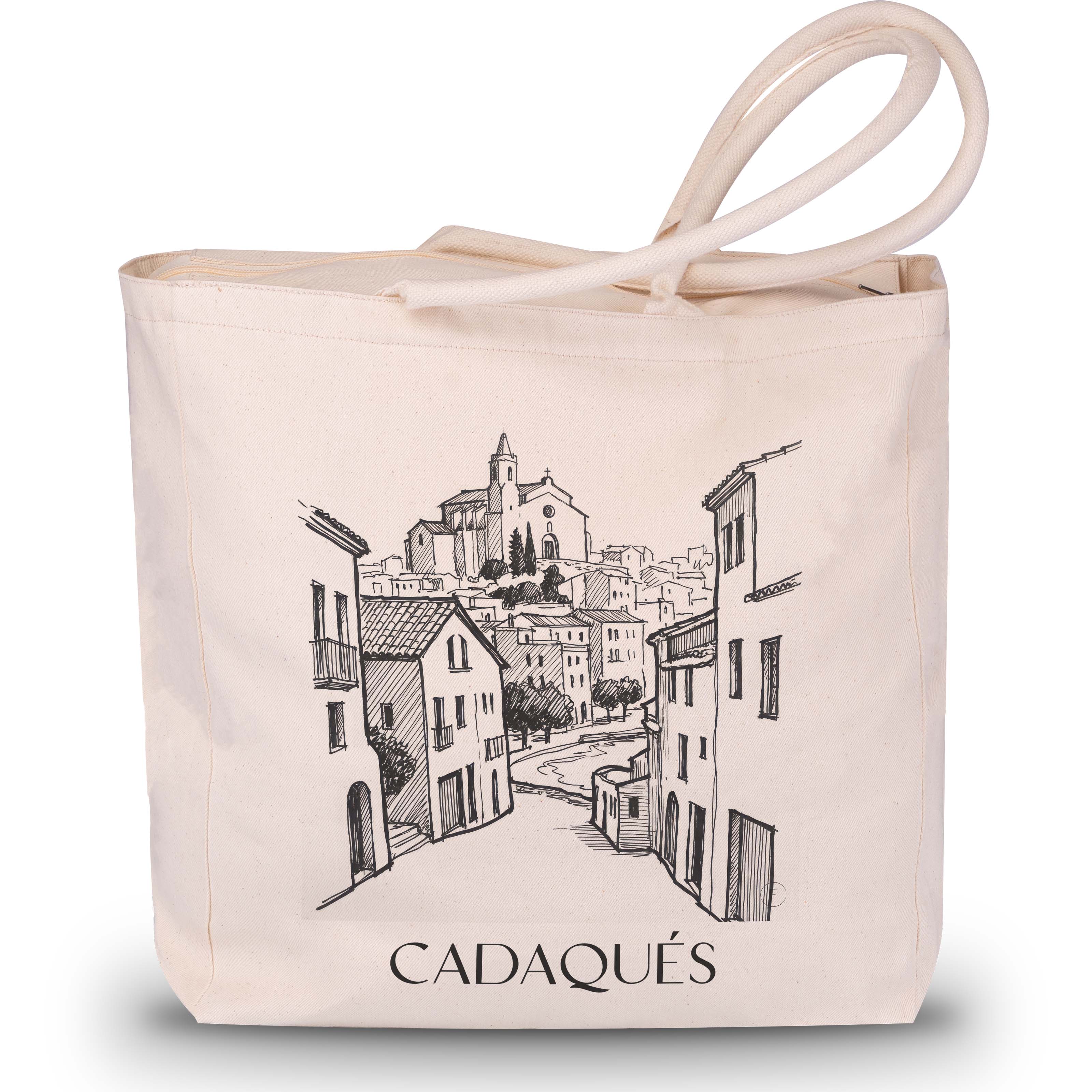 Cadaqués Shopping Tasche - Spanien - Spanien Tote Bag - Einkaufstasche im Skizze Stil - favplace