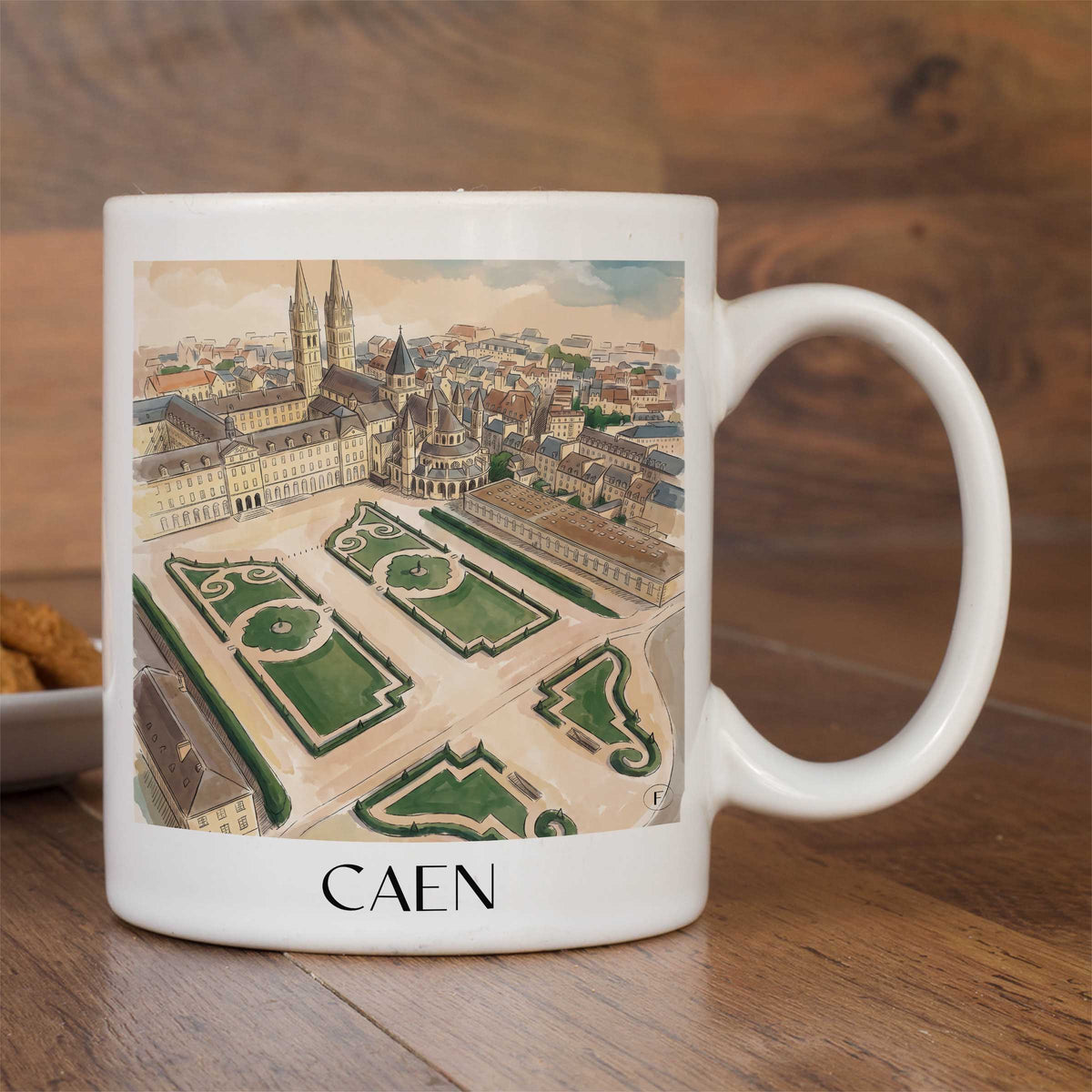 caen-calvados-frankreich-kaffeebecher-aquarell