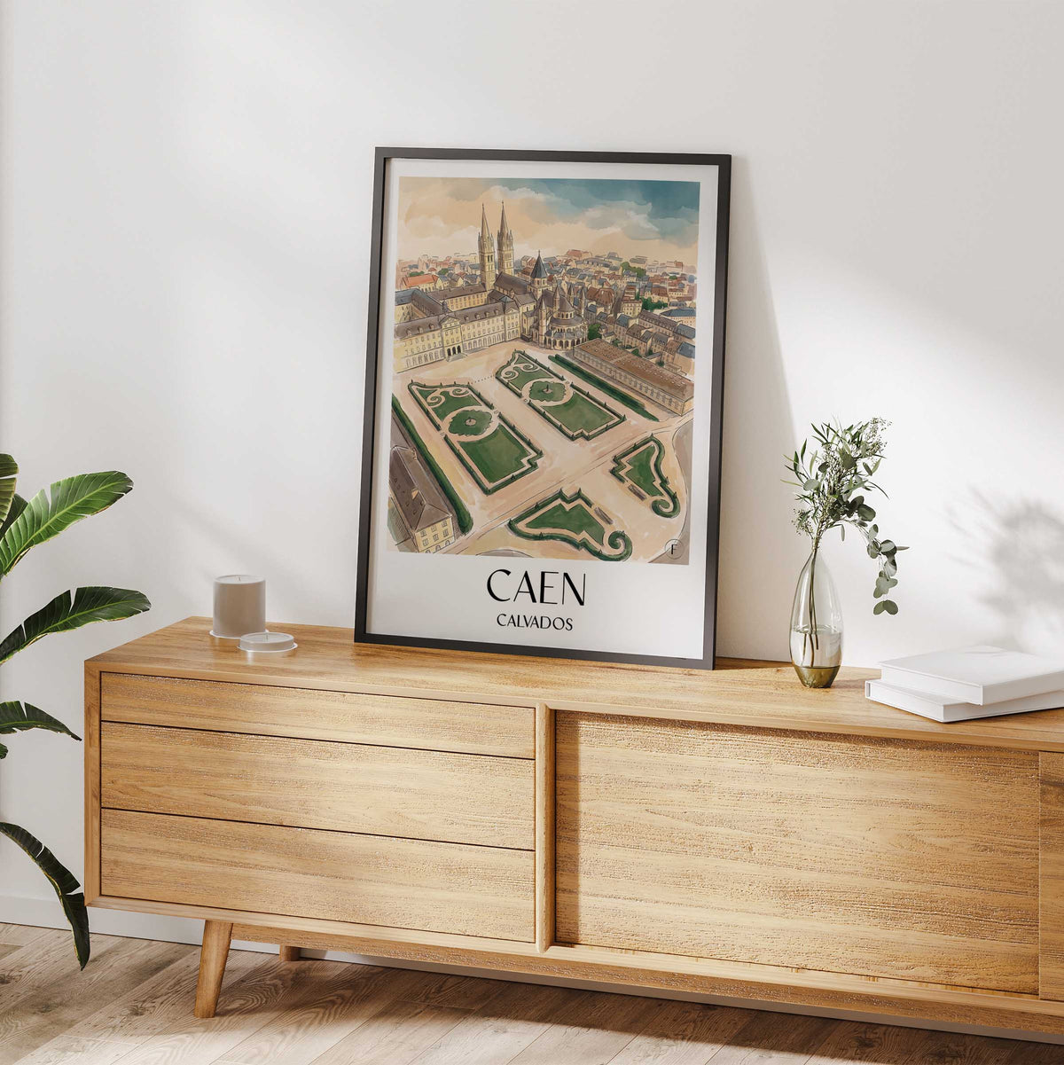 caen-calvados-frankreich-poster-aquarell