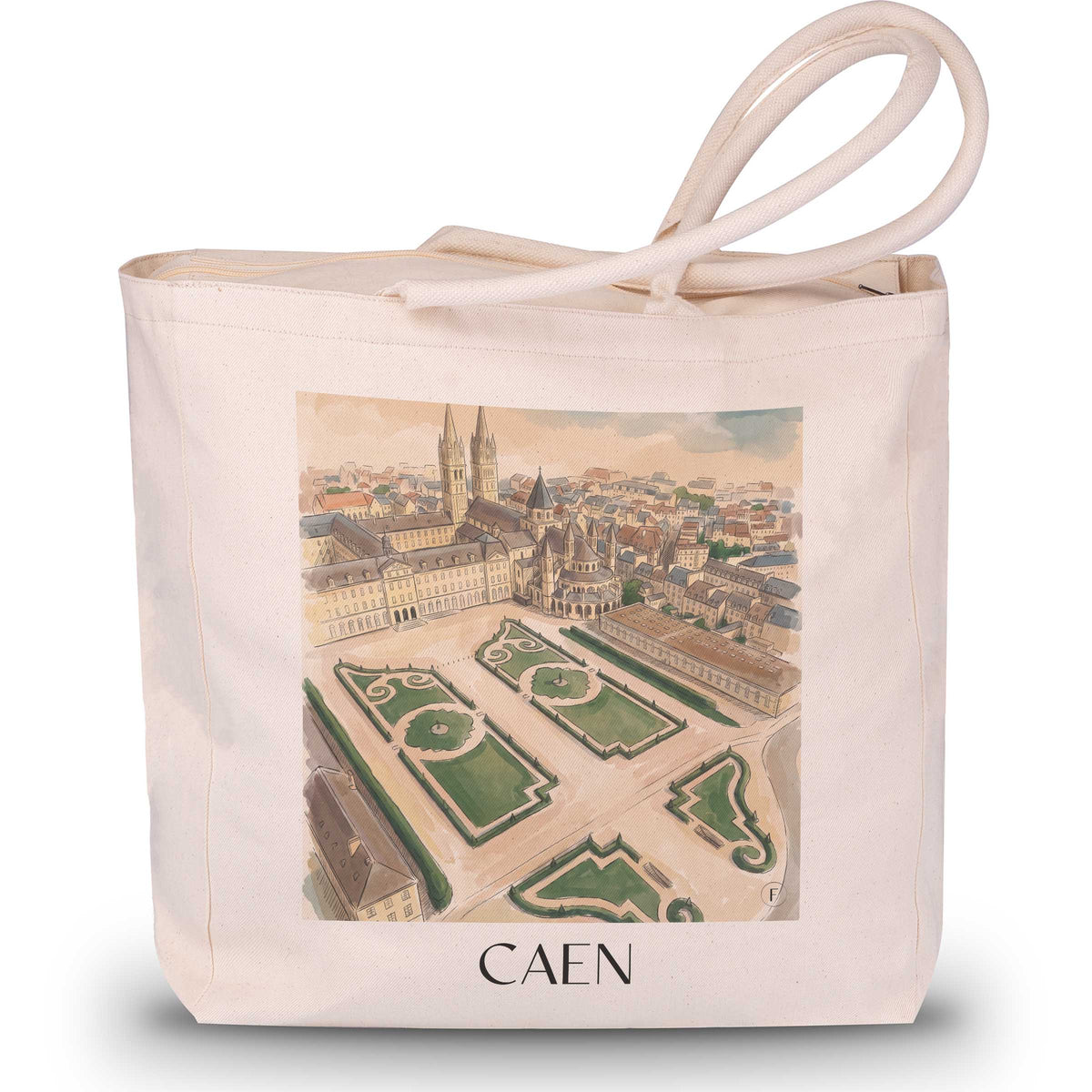 caen-calvados-frankreich-einkaufstasche-aquarell