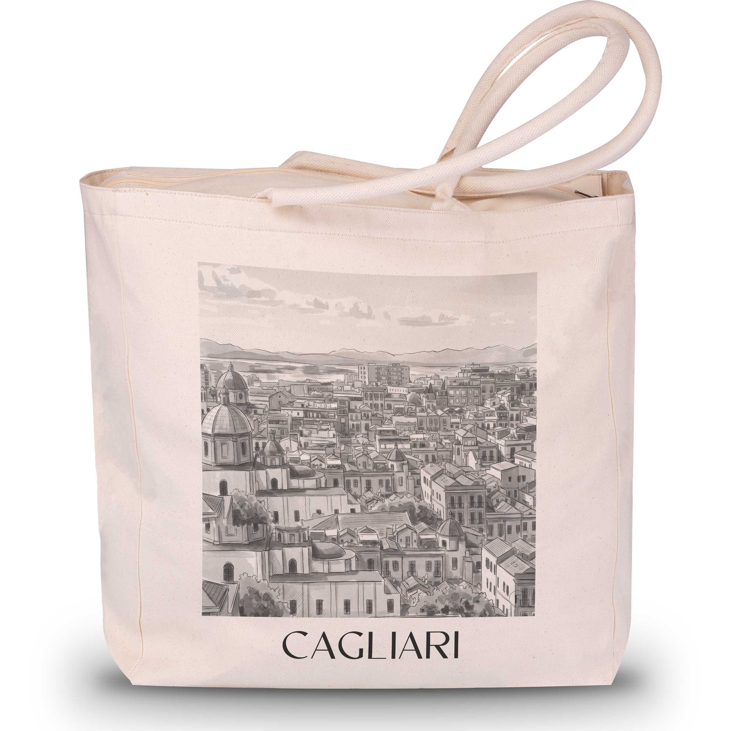 cagliari-italien-einkaufstasche-aquarell-schwarz-weiss