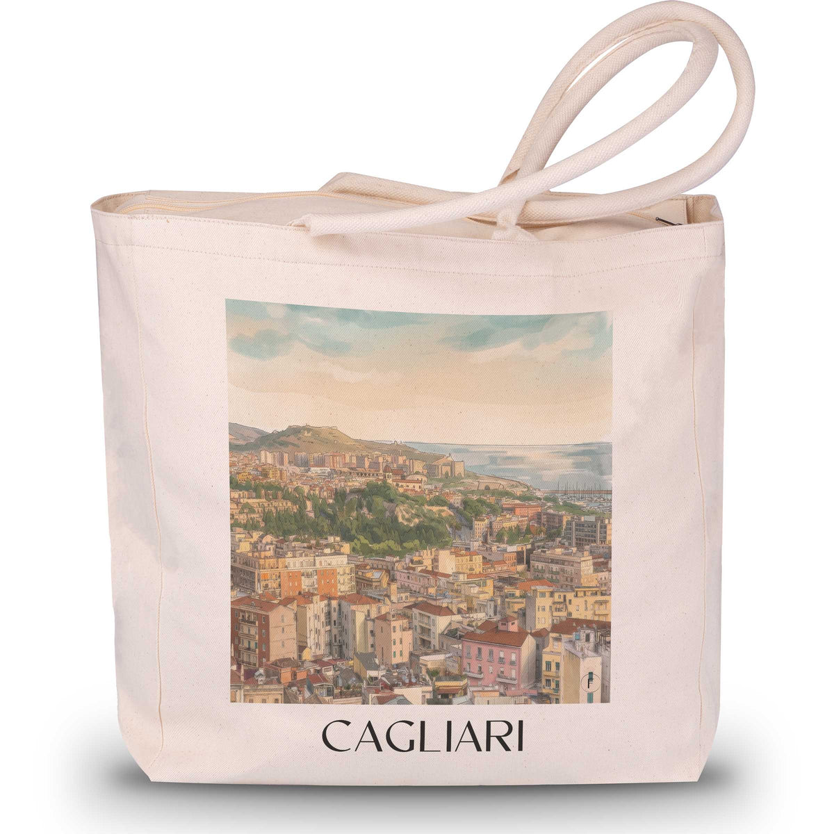 Cagliari Shopping Tasche - Sardinien - Italien Tote Bag - Einkaufstasche im Aquarell Stil - favplace