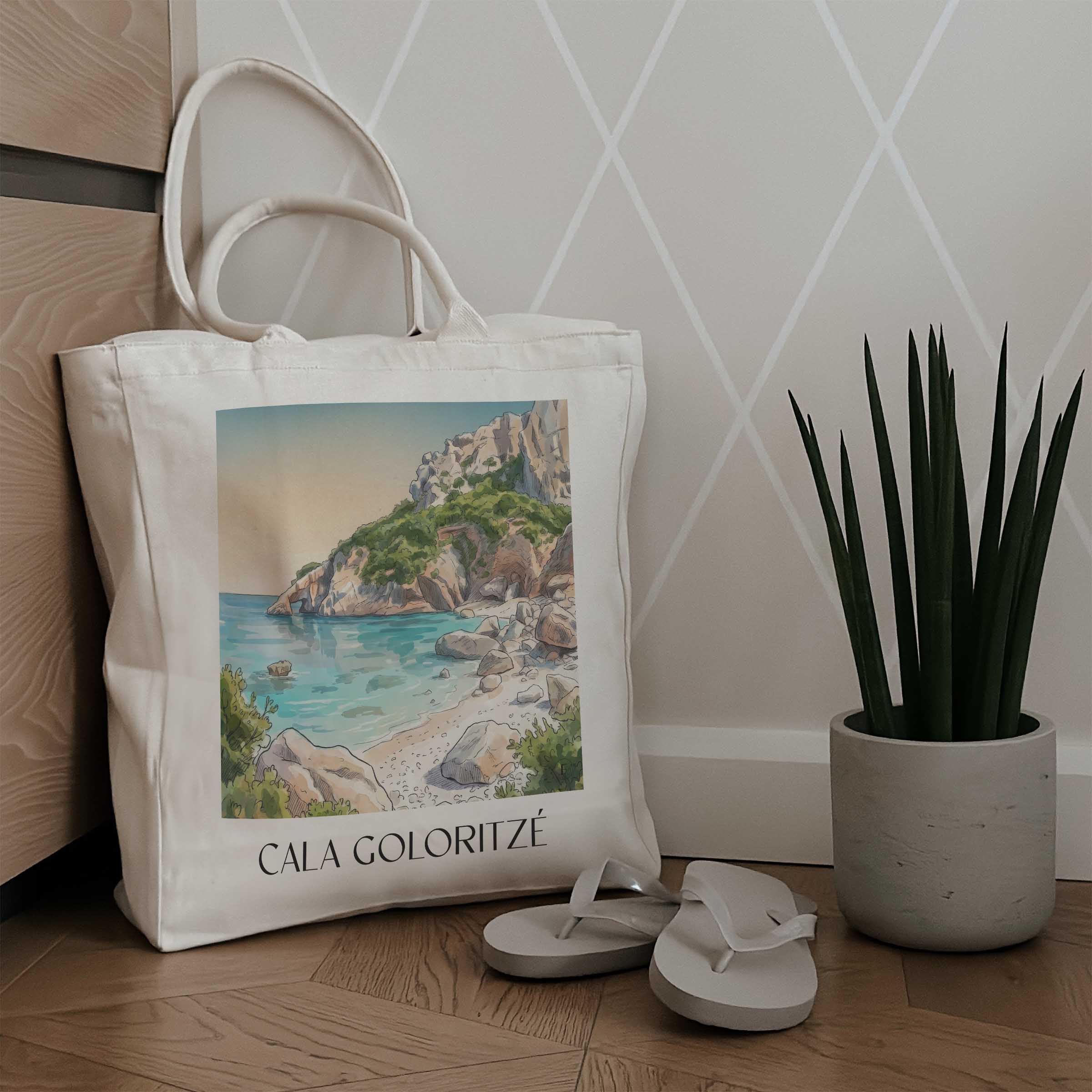 cala-goloritzé--sardinien-italien-einkaufstasche-aquarell