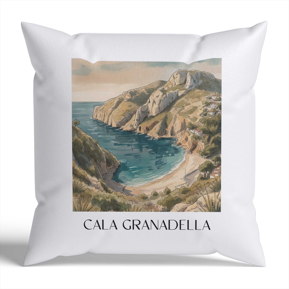 cala-granadella-javea-spanien-kissenbezug-aquarell