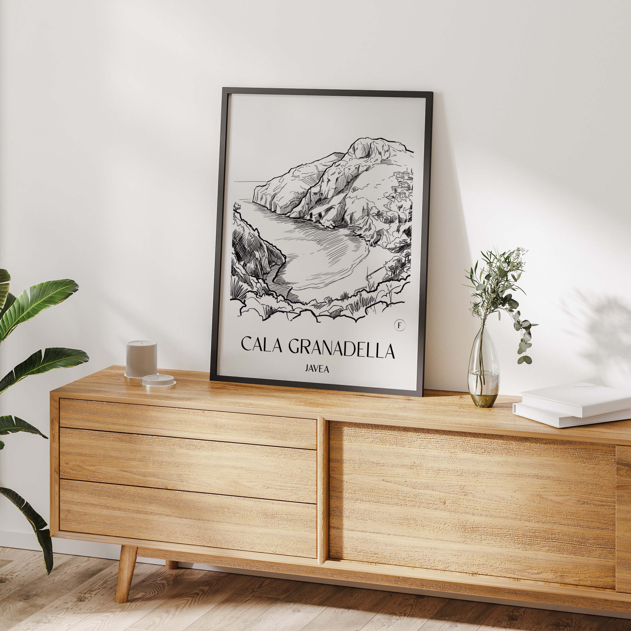 cala-granadella-javea-spanien-poster-skizze