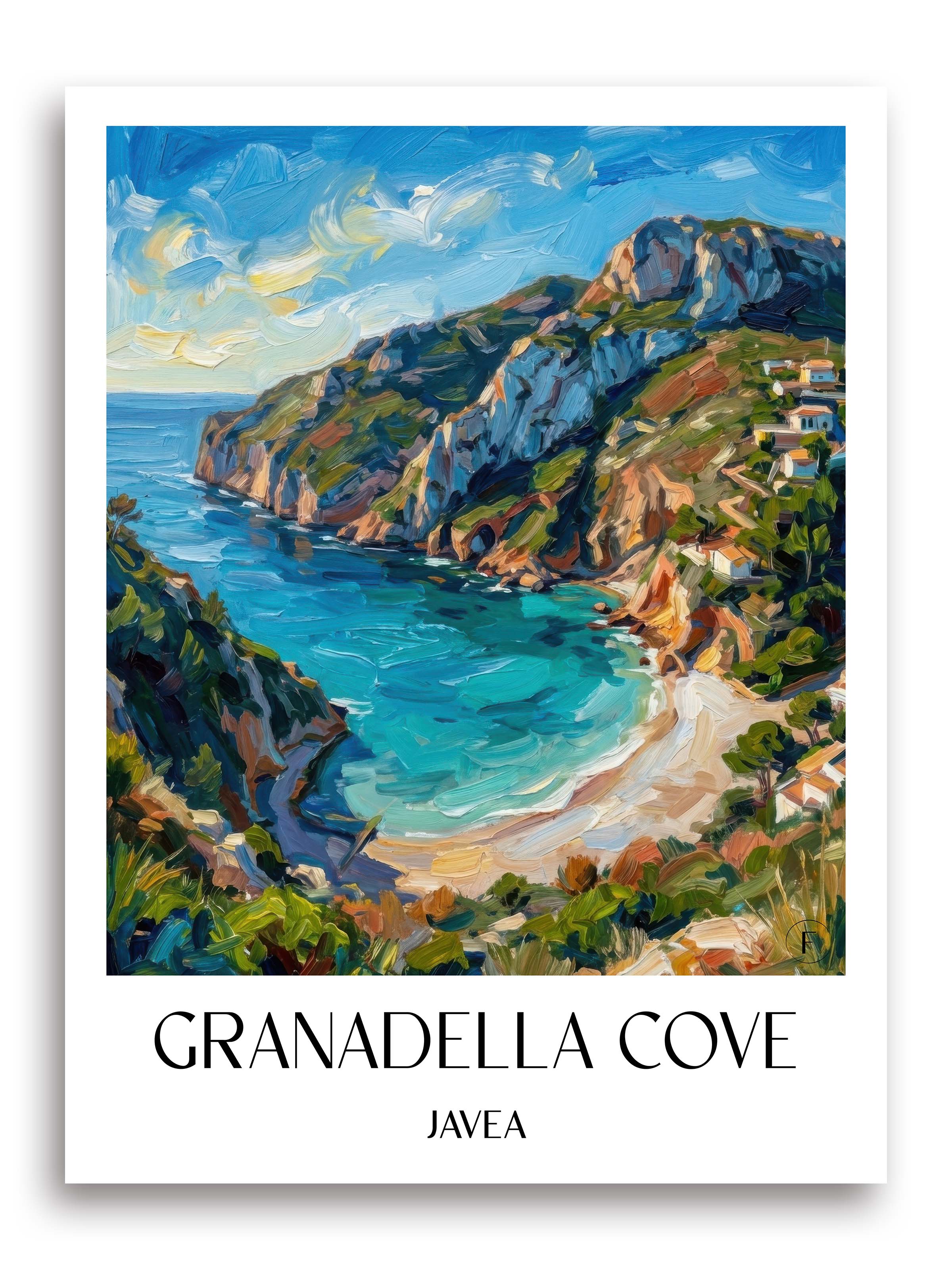 Cala Granadella Poster - Javea - Spanien Kunstdruck - Ölgemälde von A4 bis A1 - favplace