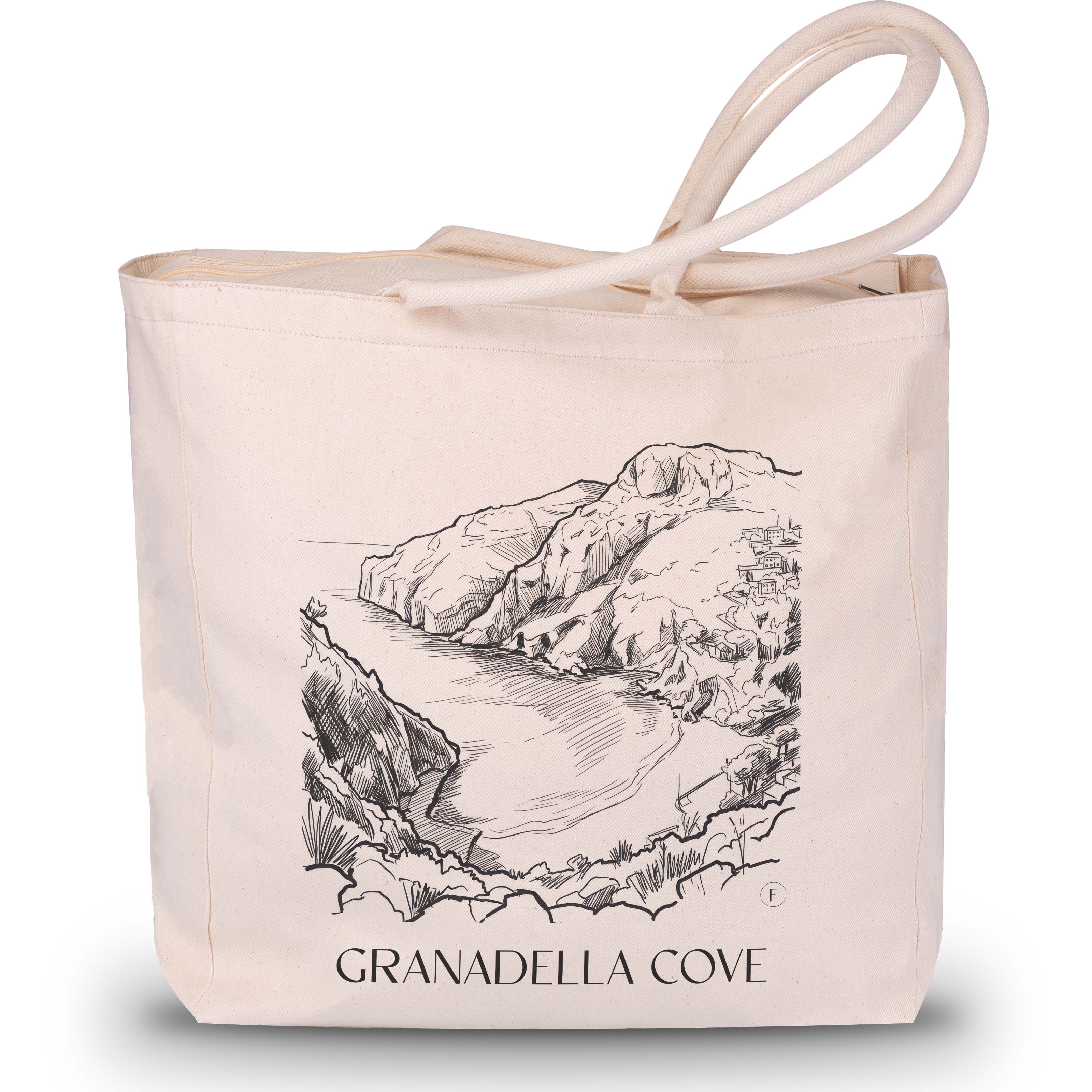 Cala Granadella Shopping Tasche - Javea - Spanien Tote Bag - Einkaufstasche im Skizze Stil - favplace