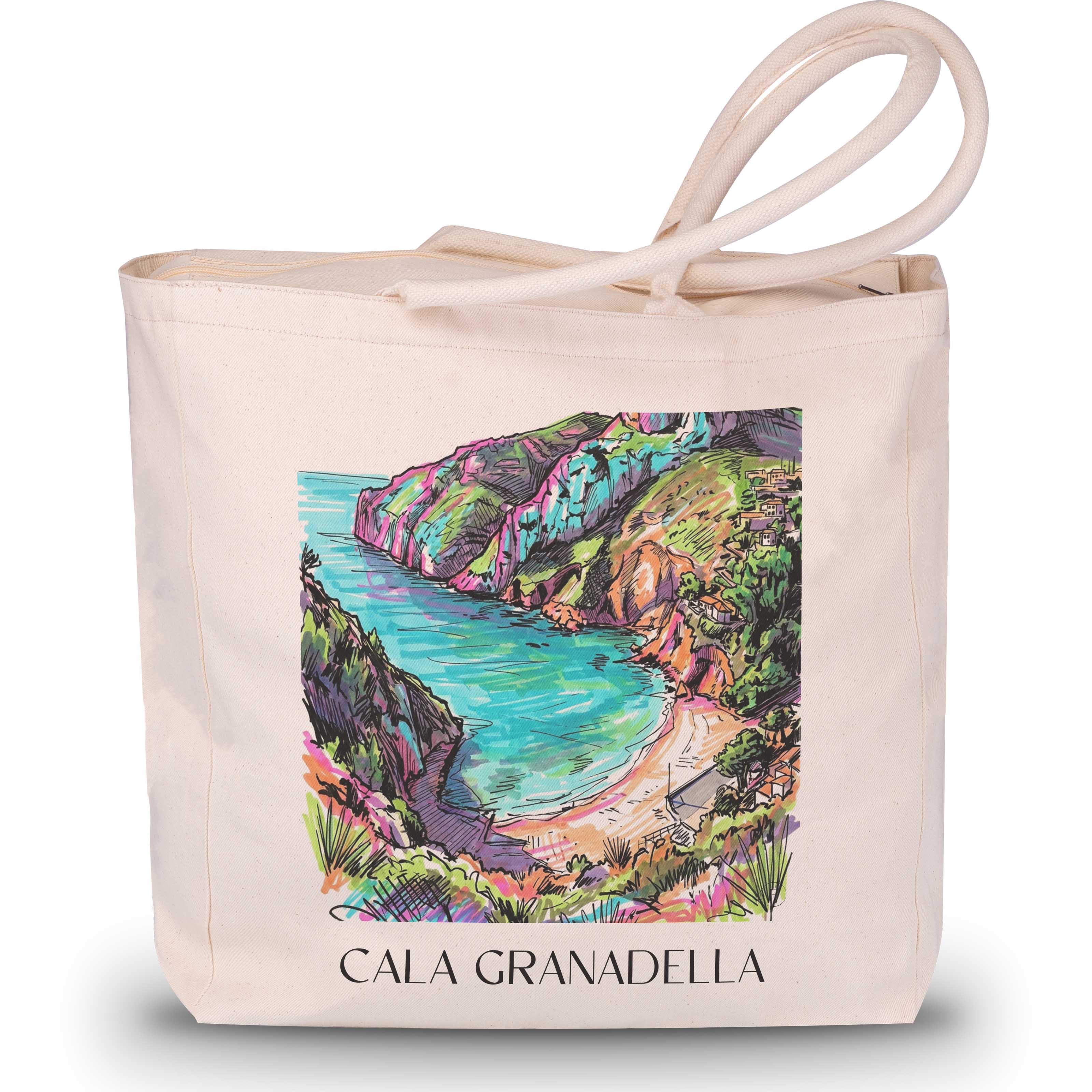 cala-granadella-javea-spanien-einkaufstasche-graffiti
