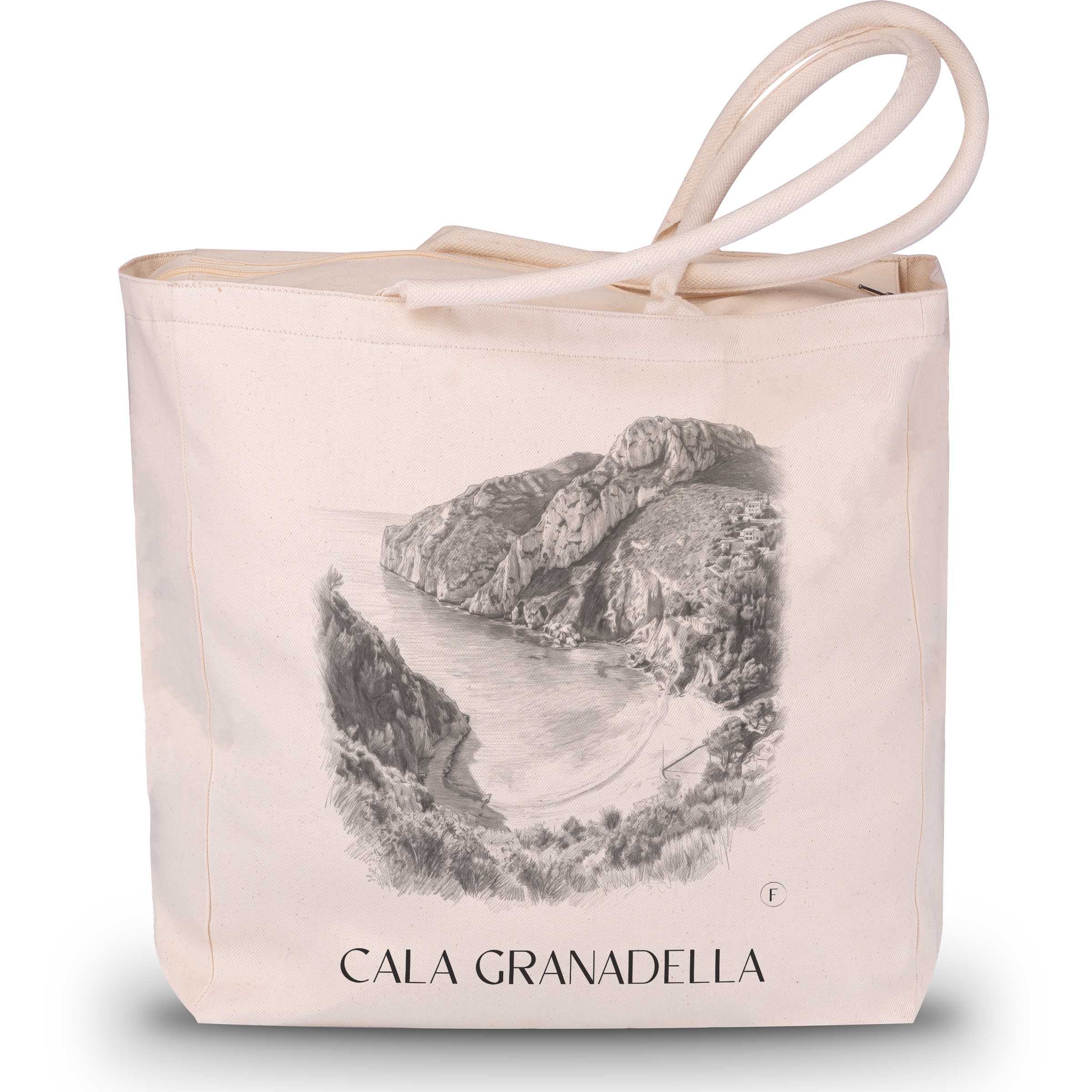 cala-granadella-javea-spanien-einkaufstasche-bleistift-zeichnung-drawing