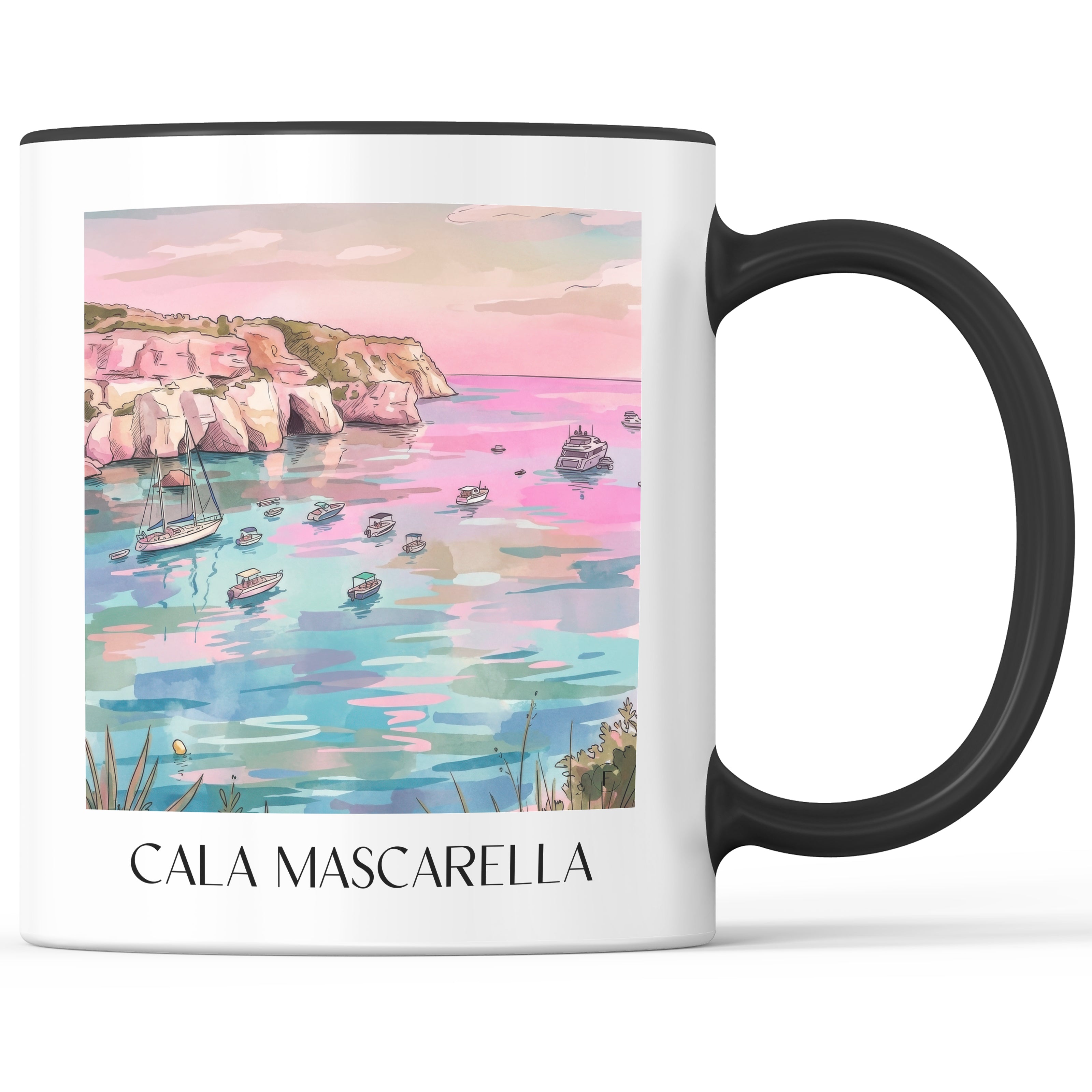 cala-mascarella-menorca-spanien-kaffeebecher-aquarell-pink-rosa