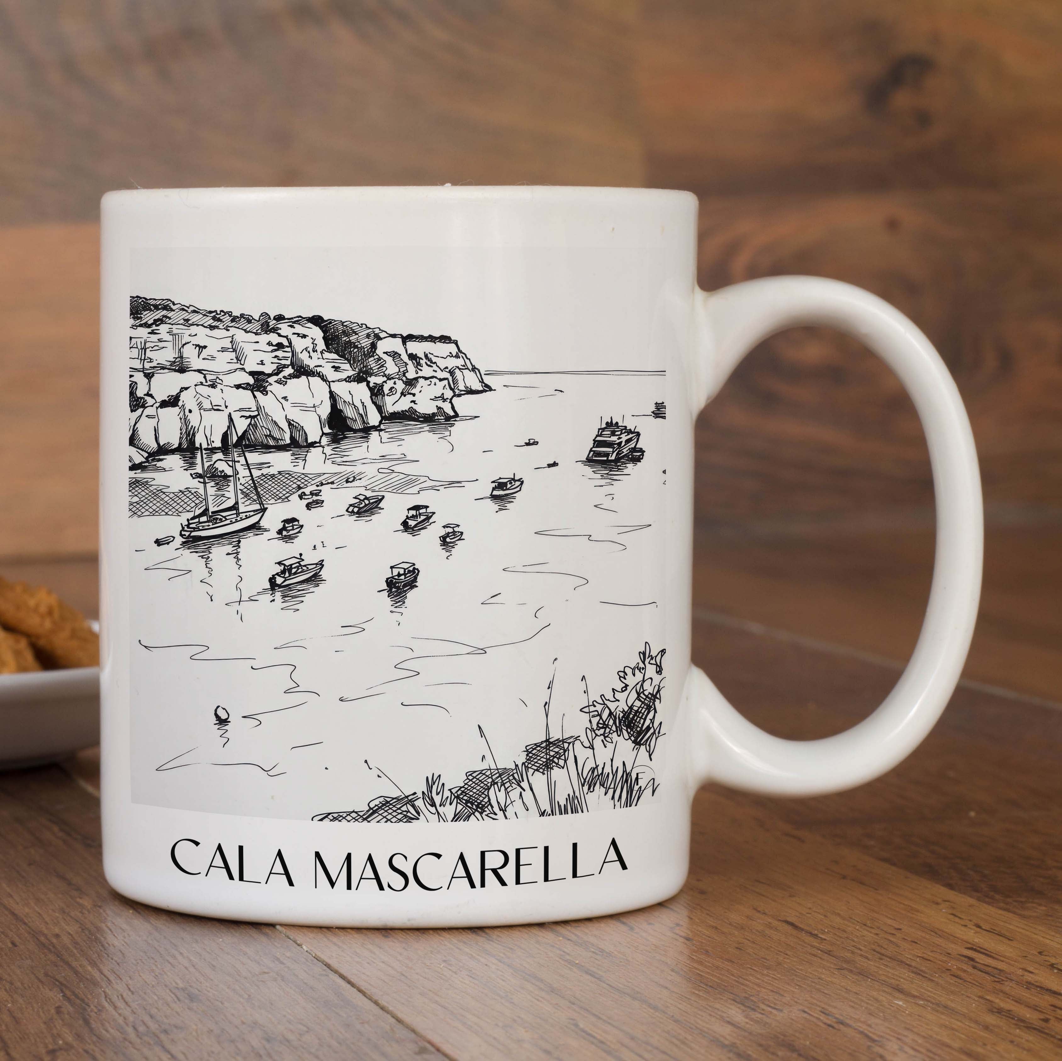 cala-mascarella-menorca-spanien-kaffeebecher-skizze