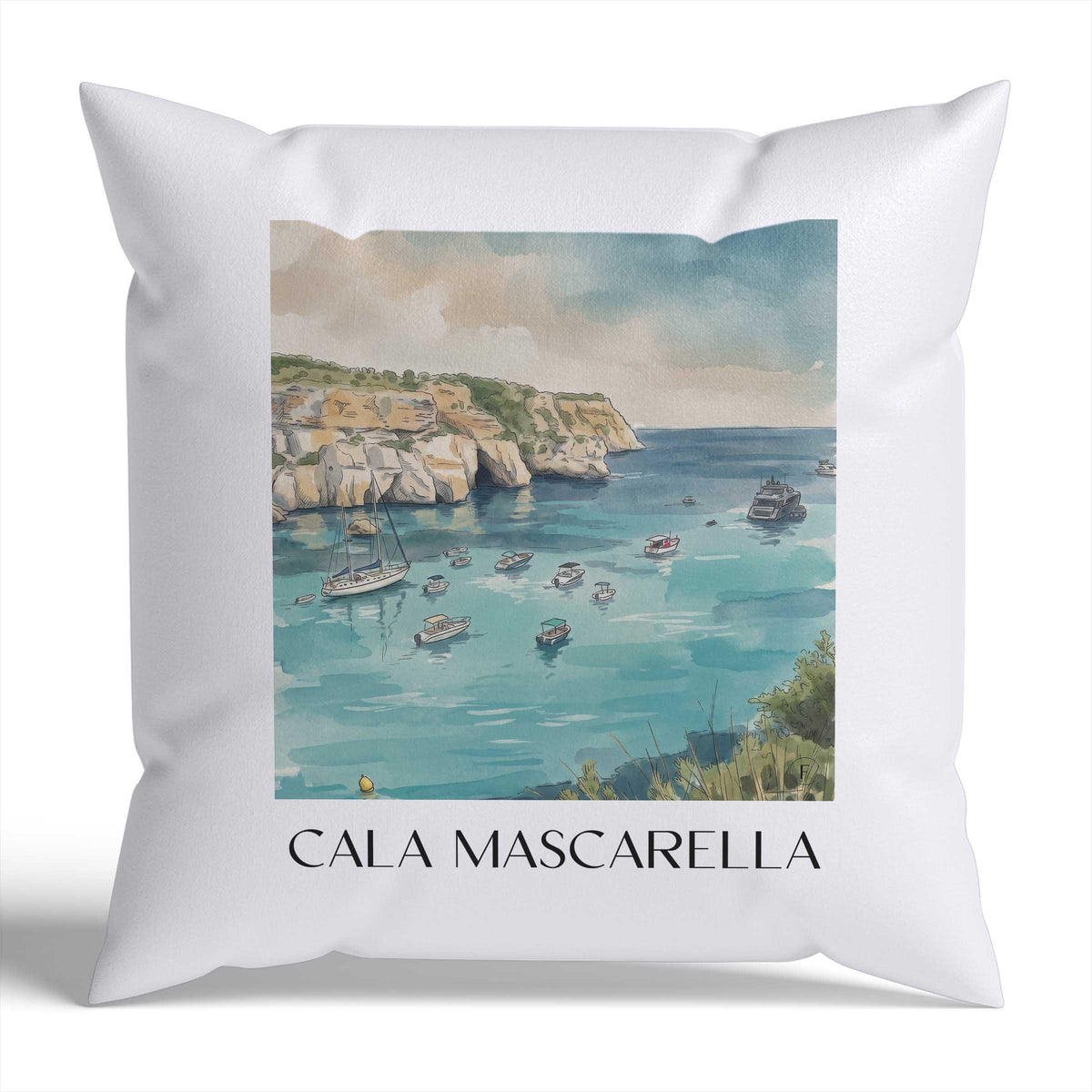 cala-mascarella-menorca-spanien-kissenbezug-aquarell