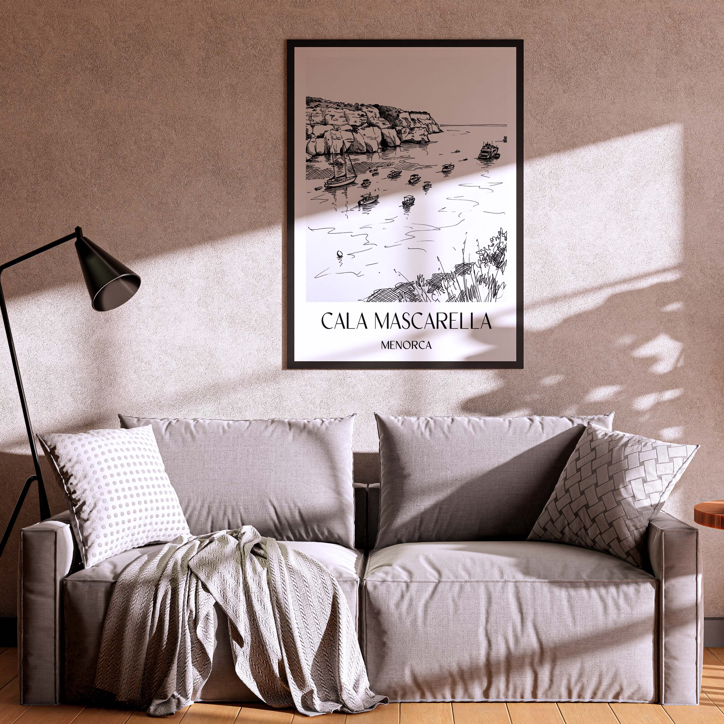 cala-mascarella-menorca-spanien-poster-skizze