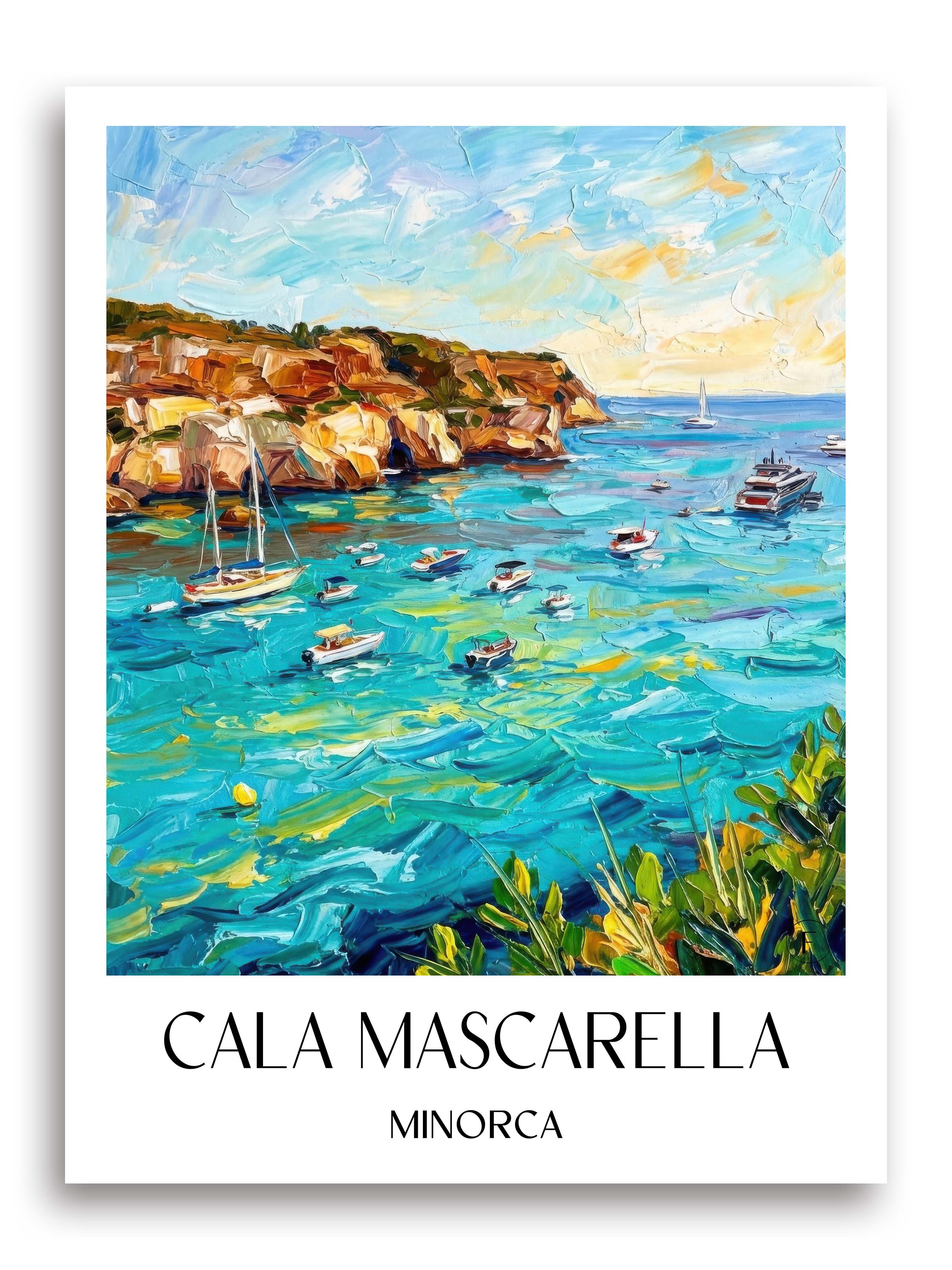 Cala Mascarella Poster - Menorca - Spanien Kunstdruck - Ölgemälde von A4 bis A1 - favplace