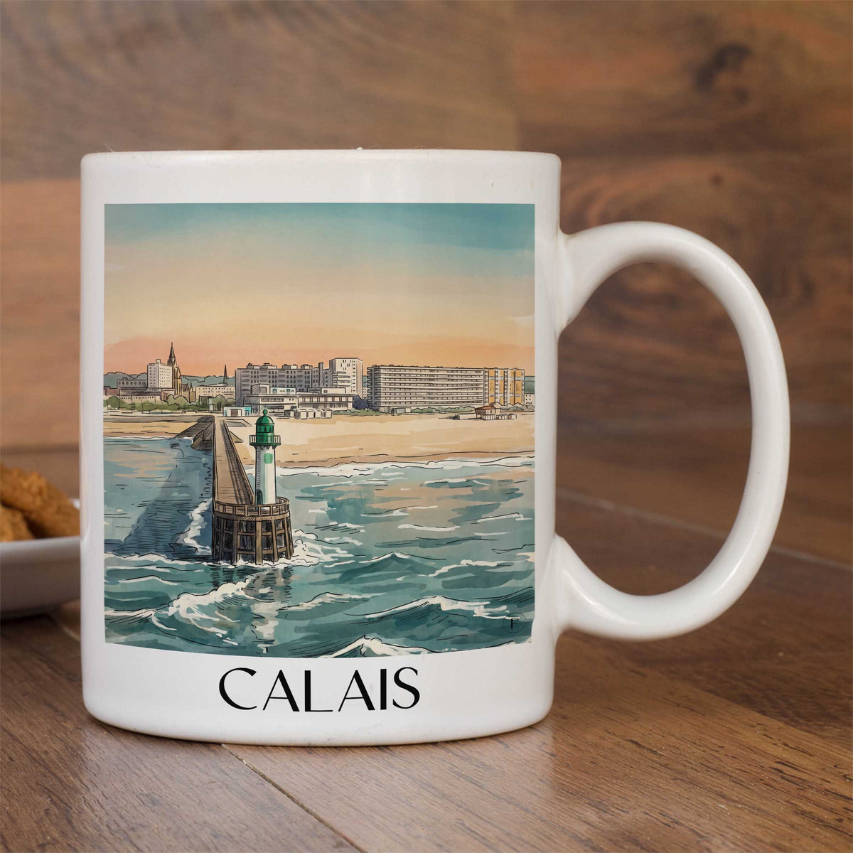 calais-côte-d'opale-frankreich-kaffeebecher-aquarell