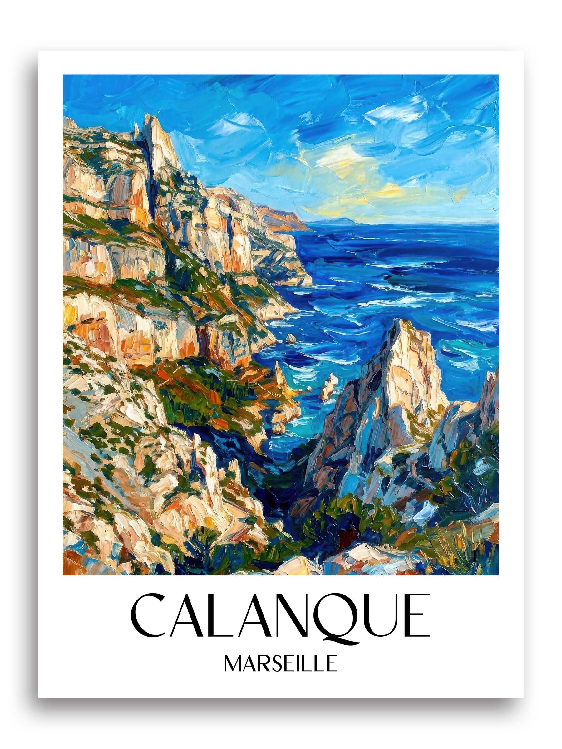 Calanque Poster - Marseille - Frankreich Kunstdruck - Ölgemälde von A4 bis A1 - favplace