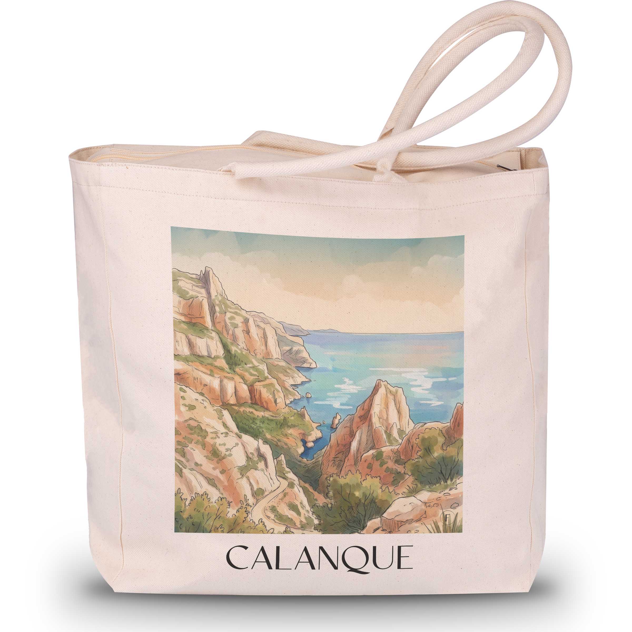 calanque-marseille-frankreich-einkaufstasche-aquarell