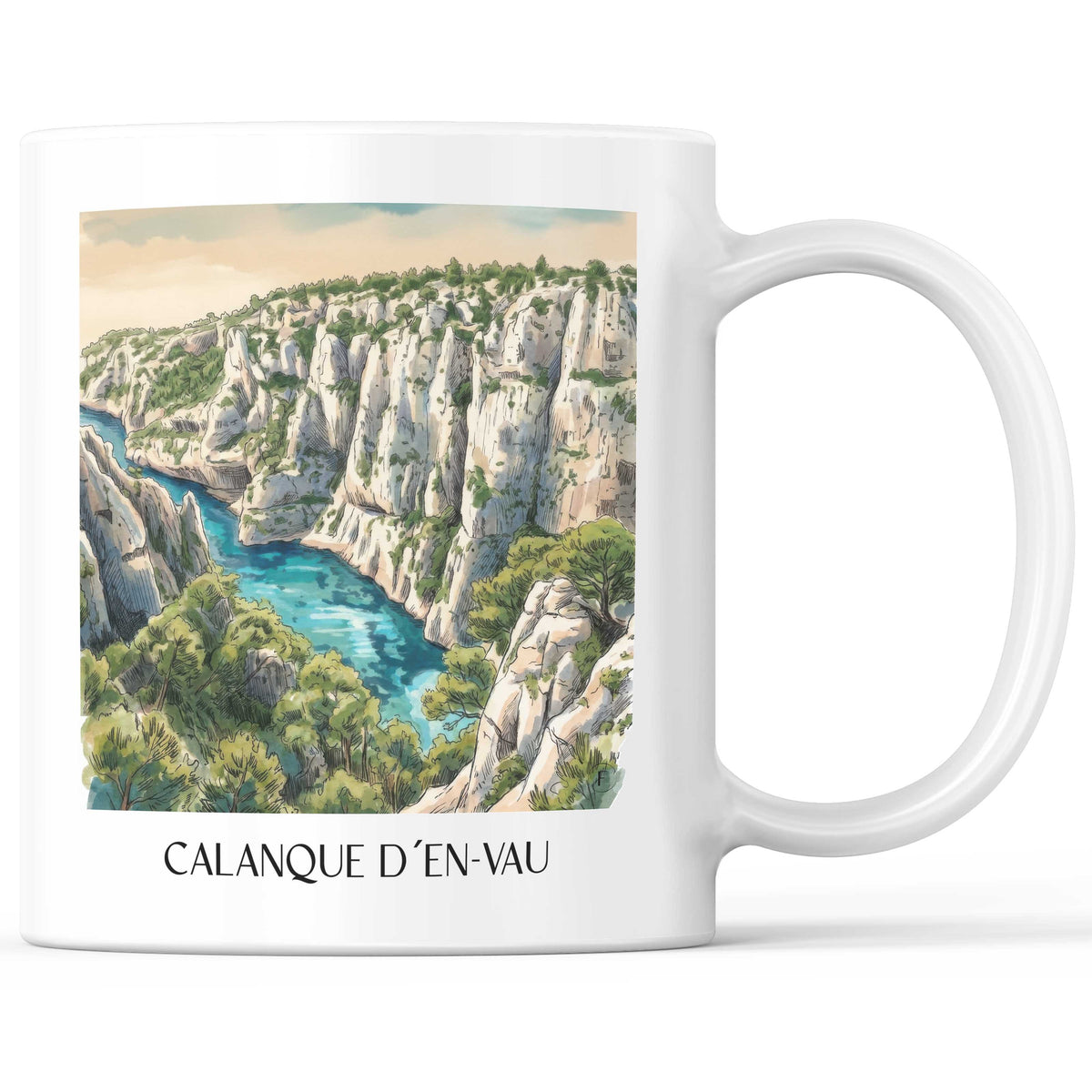 calanque-d´en-vau-côte-d´azur-frankreich-kaffeebecher-aquarell