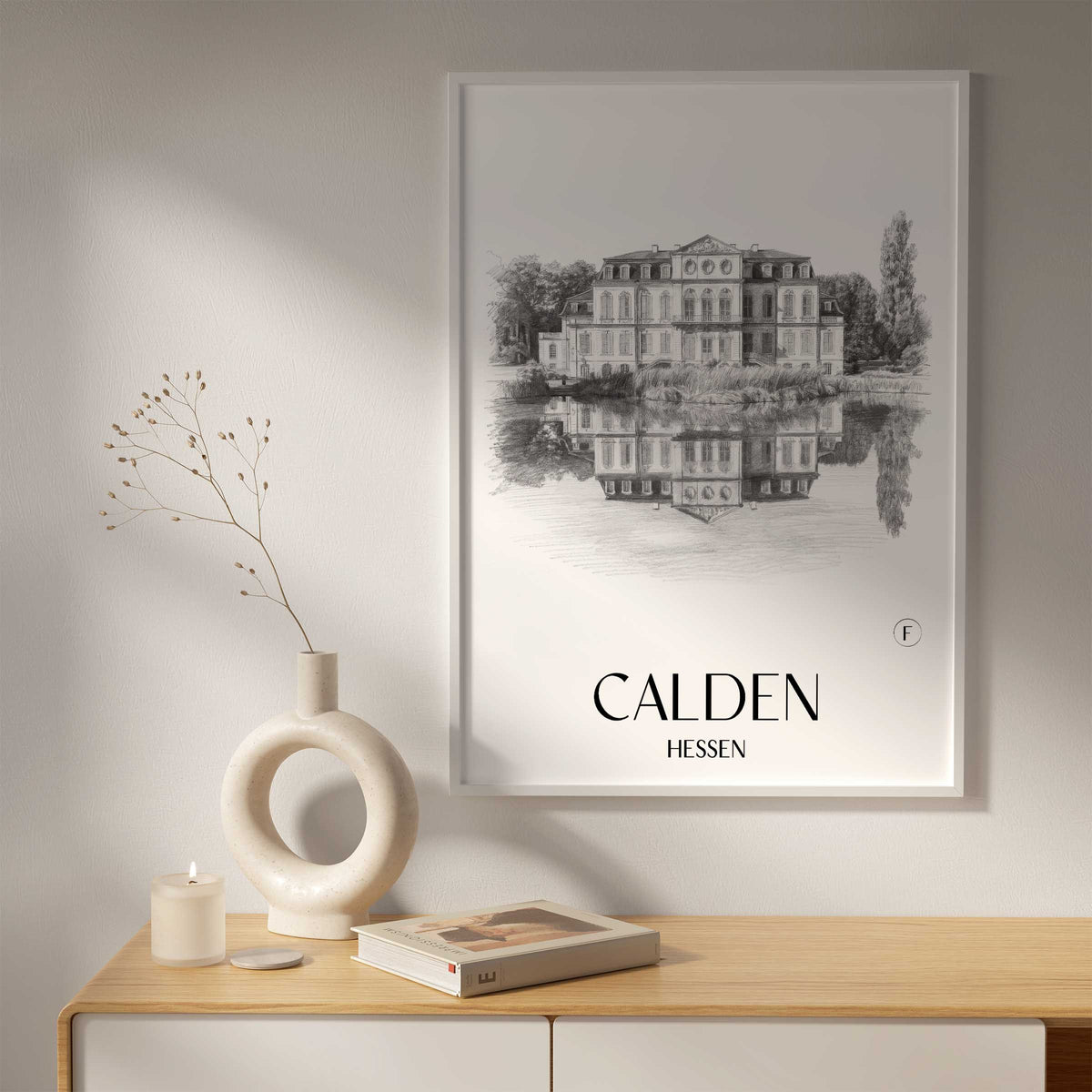 calden-hessen-deutschland-poster-bleistift-zeichnung-drawing