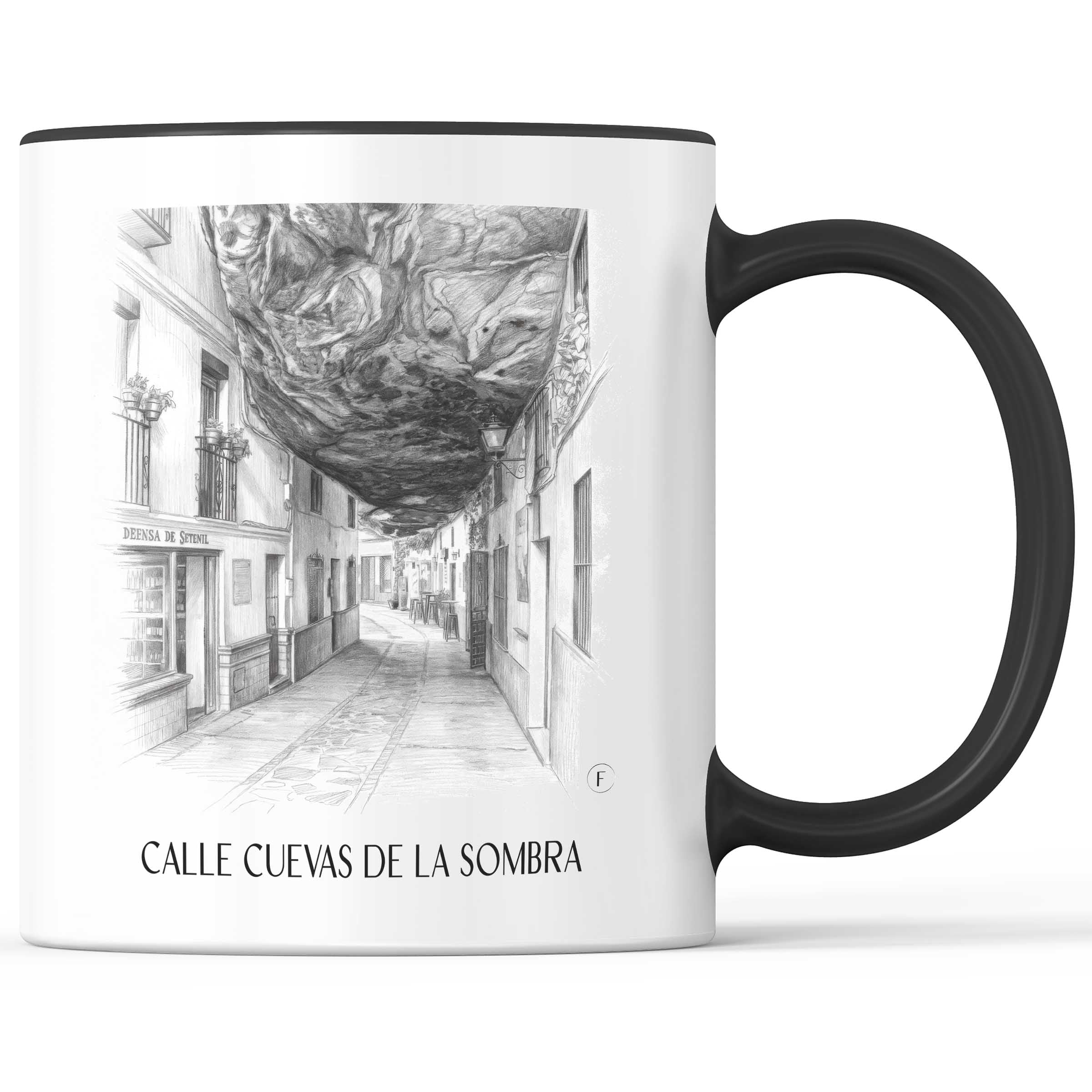 calle-cuevas-de-la-sombra-setenil-de-las-bodegas-spanien-kaffeebecher-bleistift-zeichnung-drawing