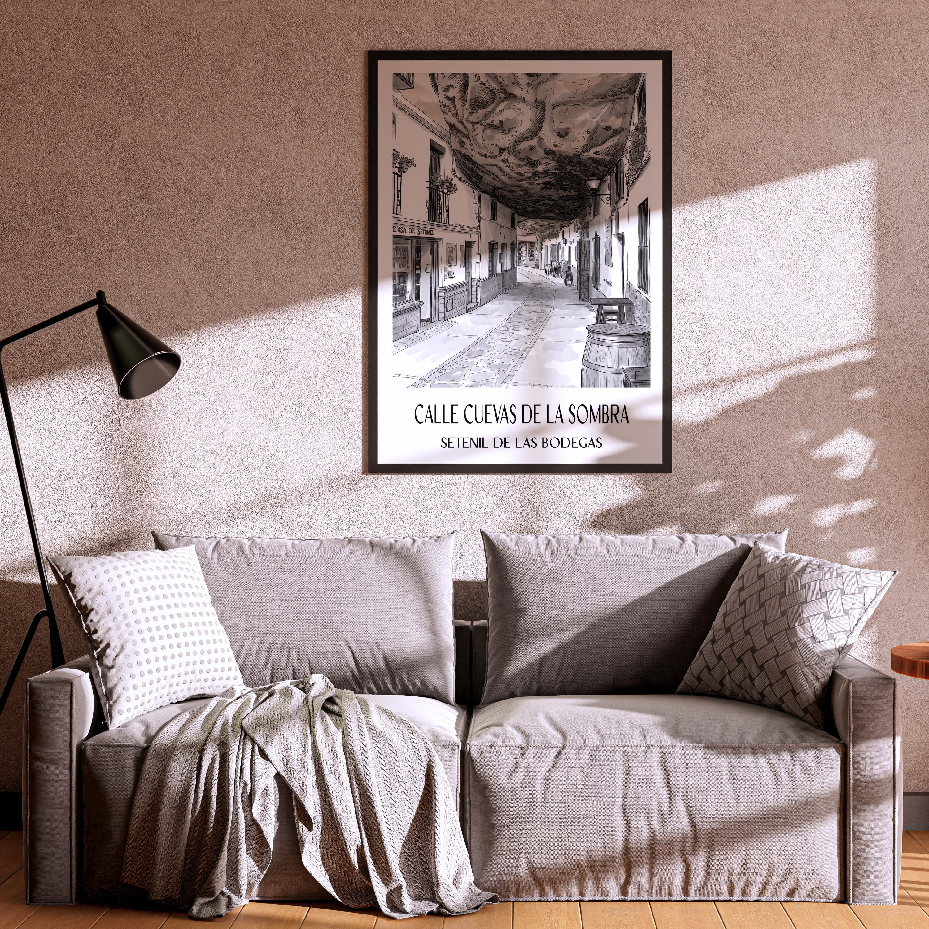 calle-cuevas-de-la-sombra-setenil-de-las-bodegas-spanien-poster-aquarell-schwarz-weiss