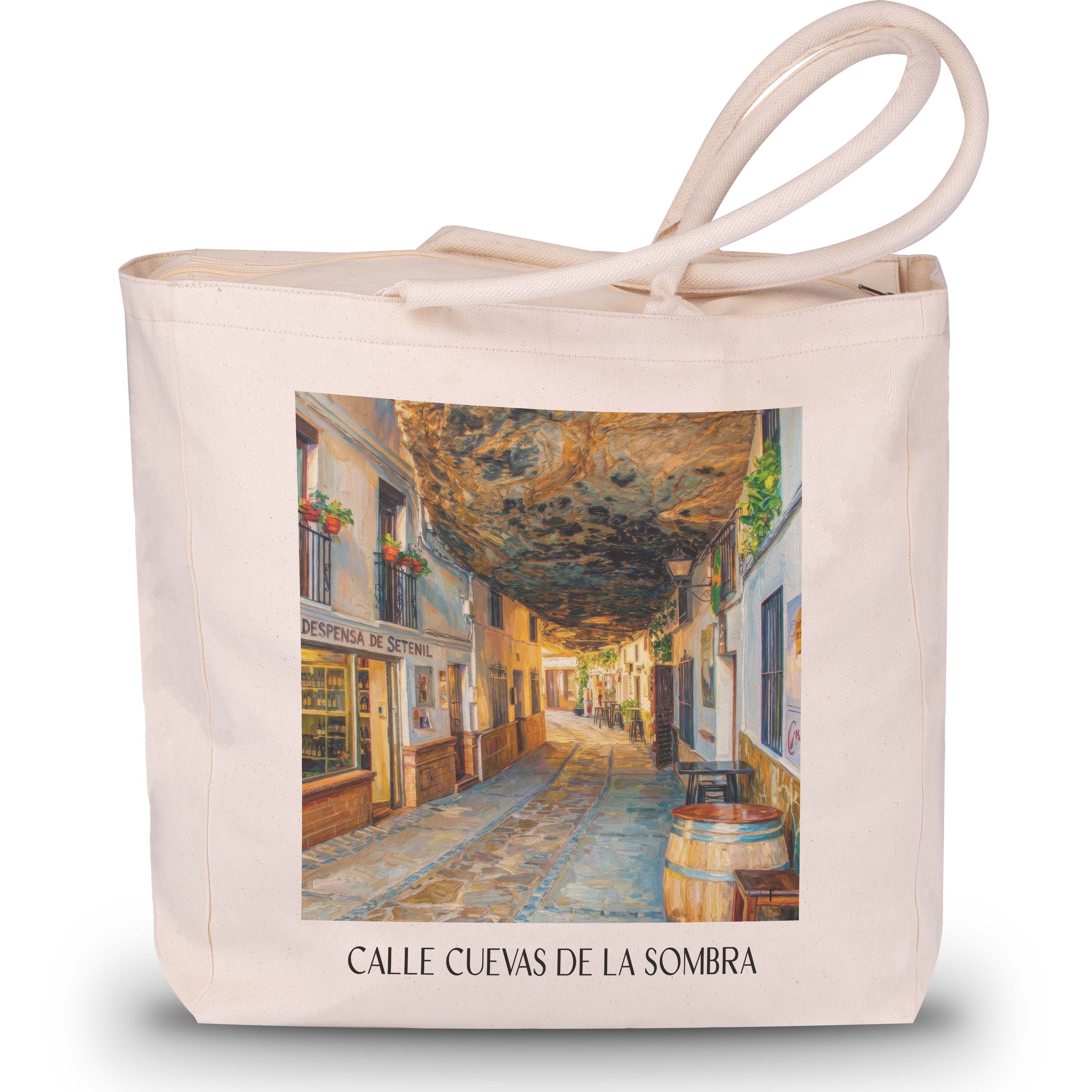 calle-cuevas-de-la-sombra-setenil-de-las-bodegas-spanien-einkaufstasche-oil-painting-oelgemaelde
