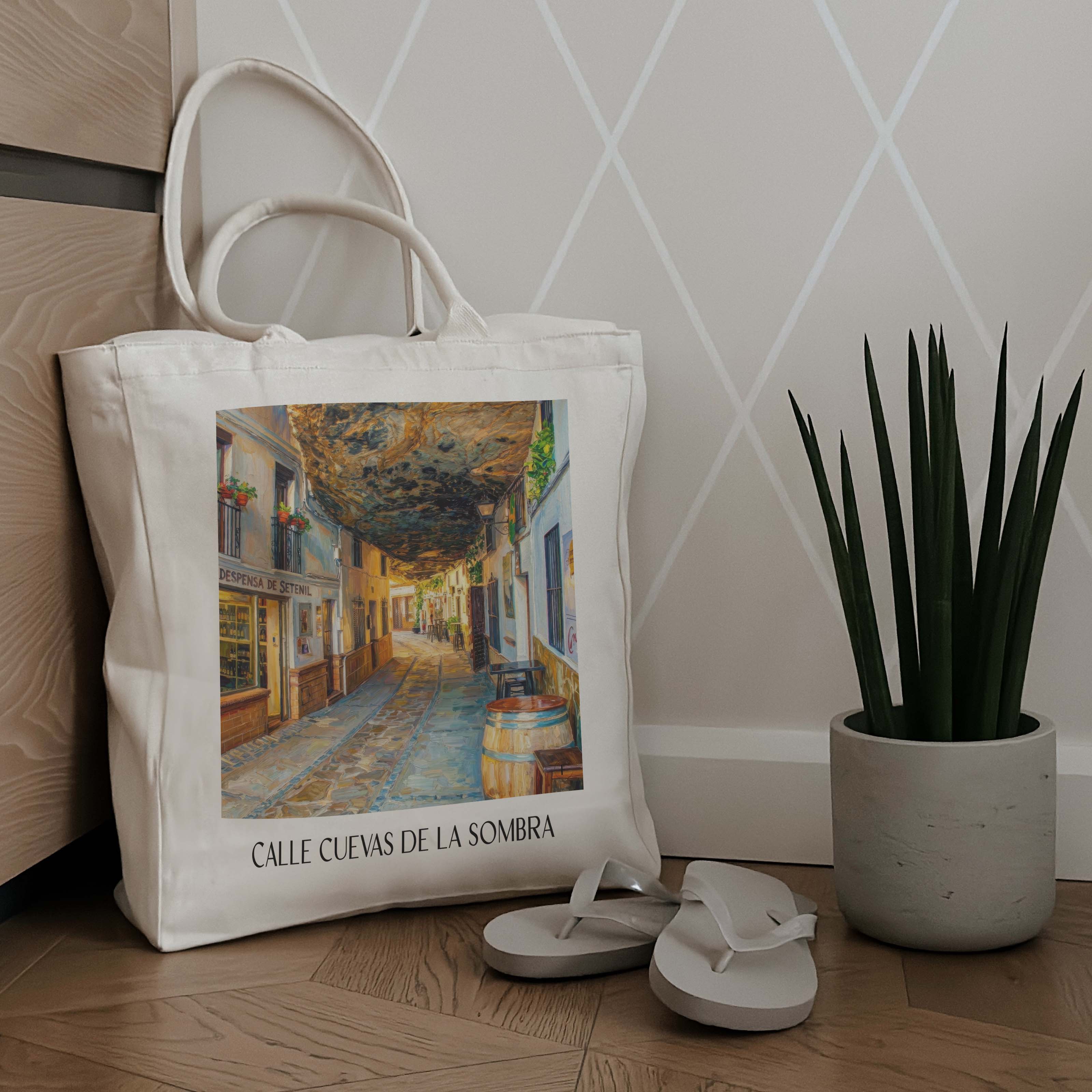 calle-cuevas-de-la-sombra-setenil-de-las-bodegas-spanien-einkaufstasche-oil-painting-oelgemaelde