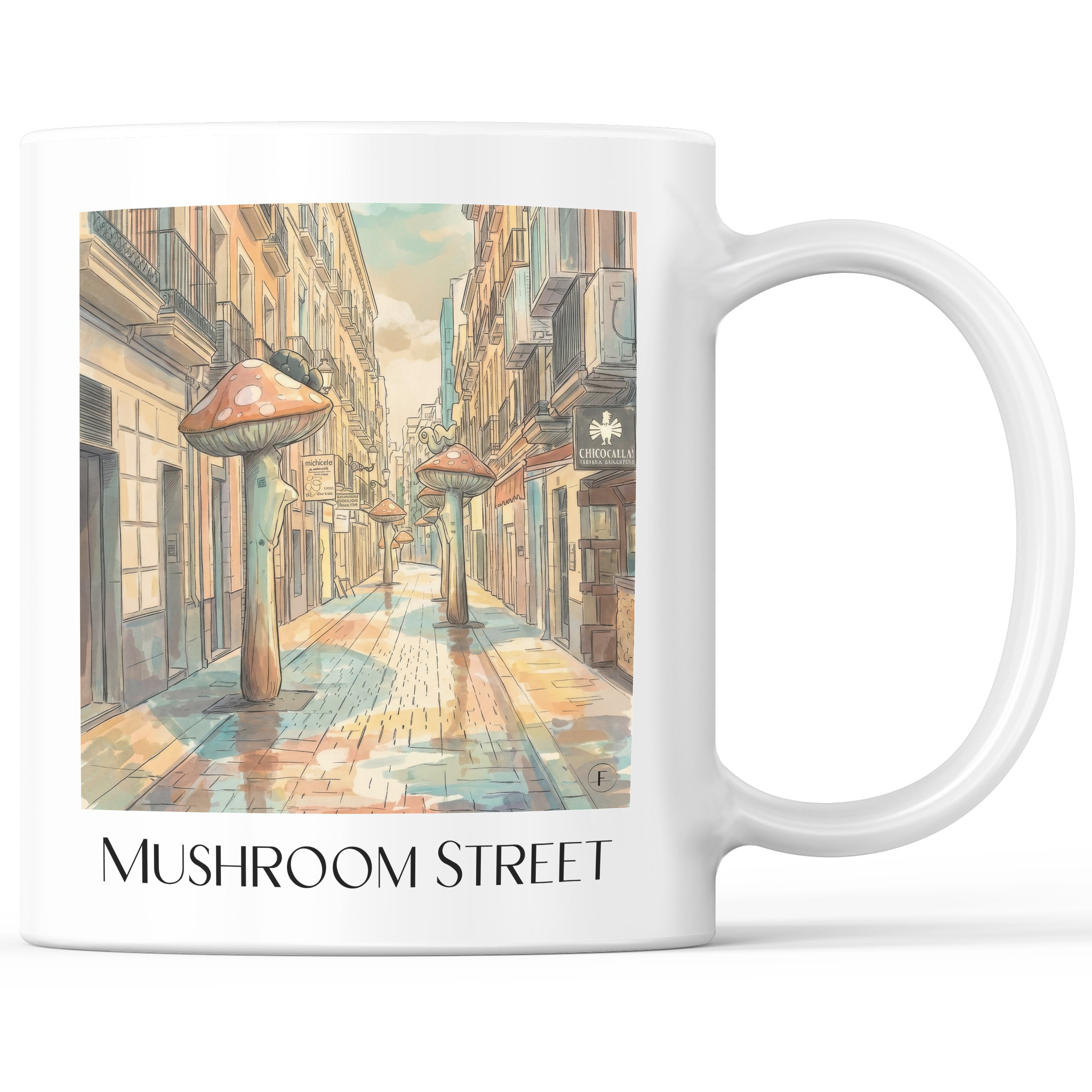 Calle de las Setas Kaffeebecher - Alicante - Spanien Becher - Kaffeetasse im Aquarell Stil - favplace