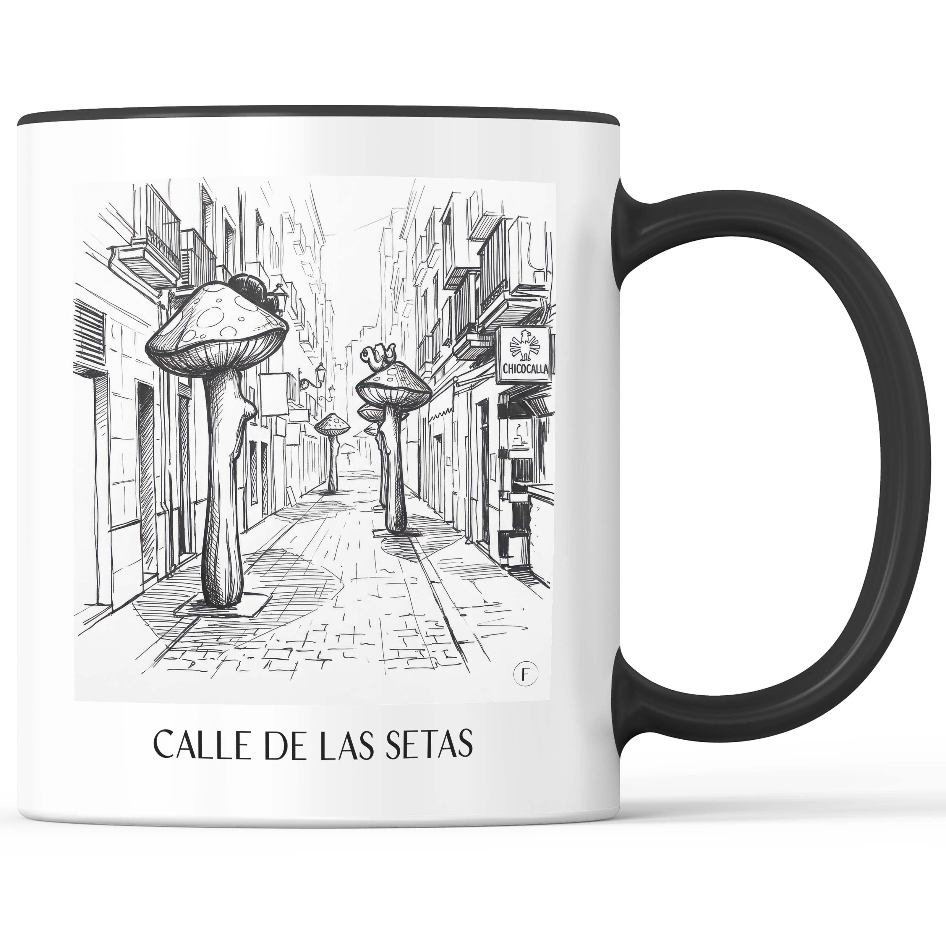 calle-de-las-setas-alicante-spanien-kaffeebecher-skizze