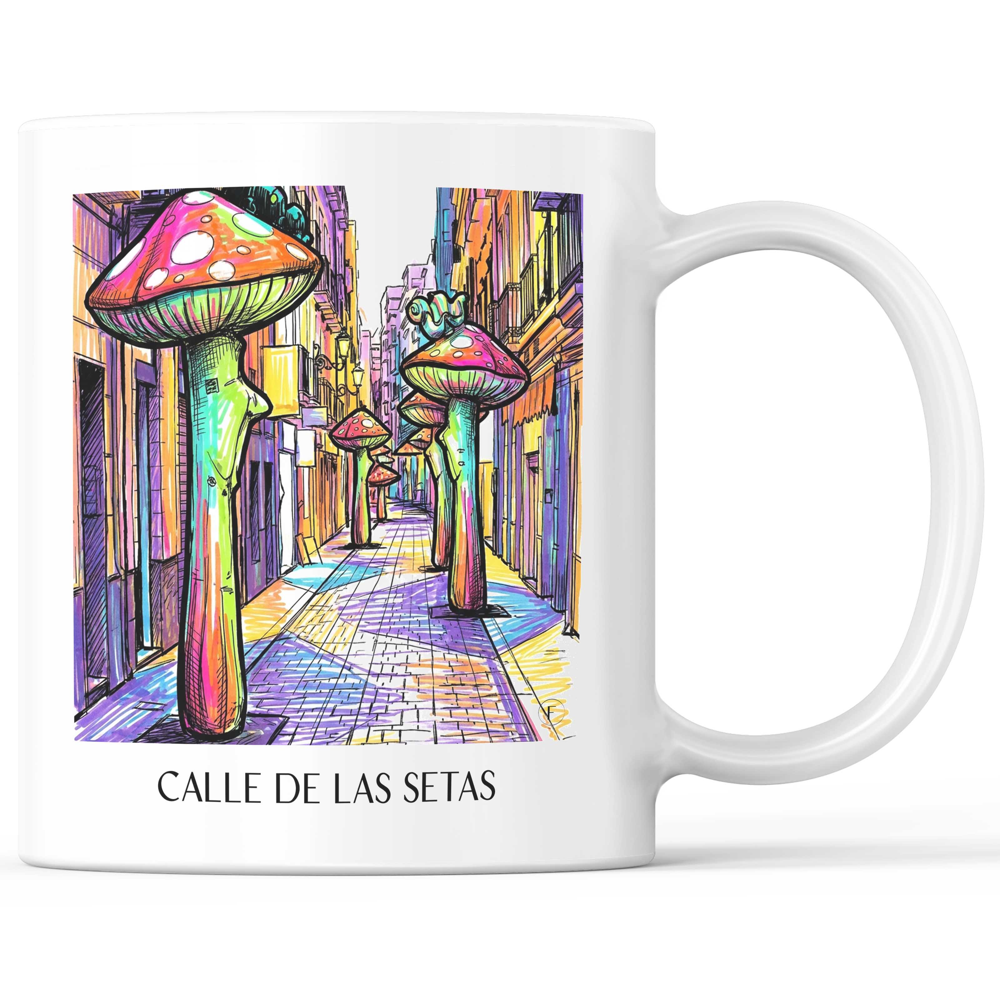 Calle de las Setas Kaffeebecher - Alicante - Spanien Becher - Kaffeetasse im Tag Graffiti Stil - favplace