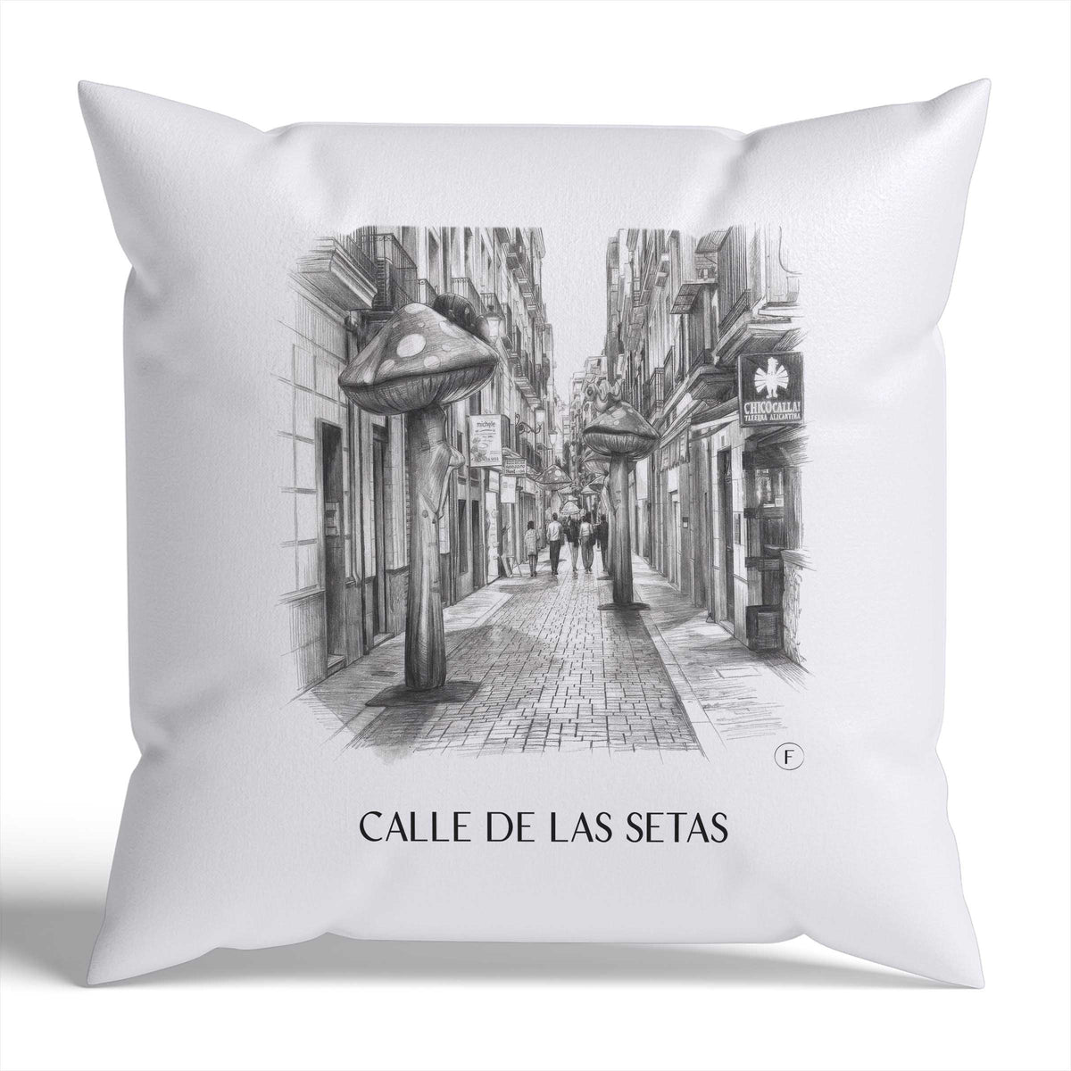 calle-de-las-setas-alicante-spanien-kissenbezug-bleistift-zeichnung-drawing