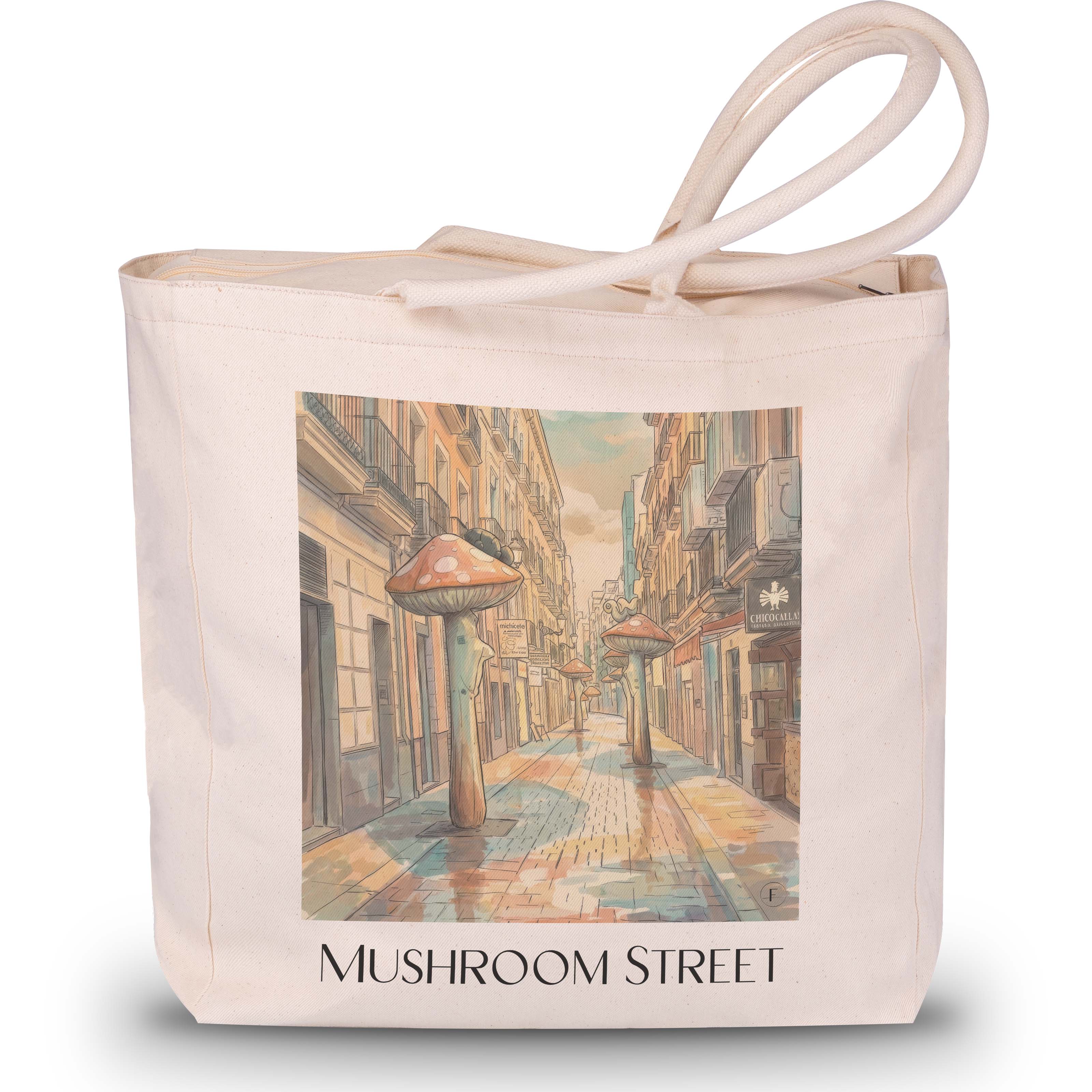 Calle de las Setas Shopping Tasche - Alicante - Spanien Tote Bag - Einkaufstasche im Aquarell Stil - favplace